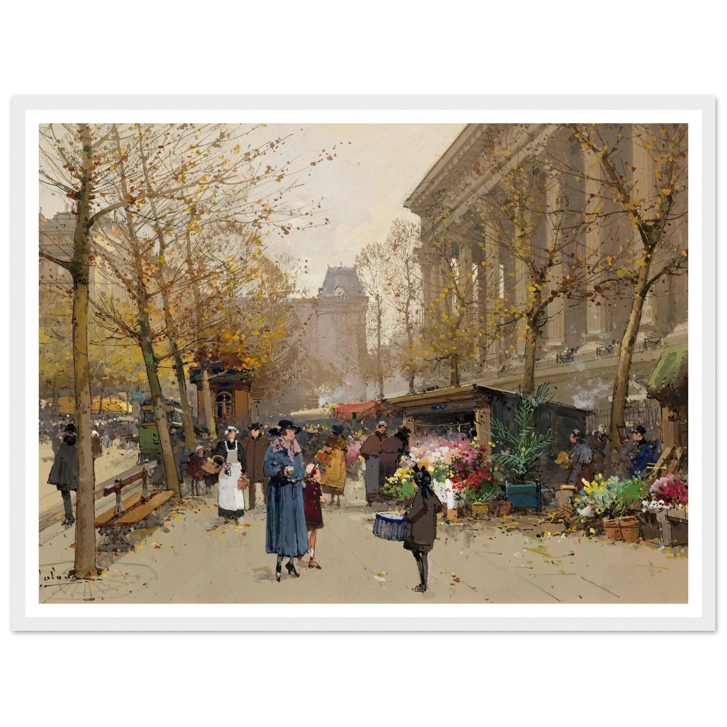 Flower Market, La Madeleine Art Print | Eugene Galien Laloue-Quipham Collections