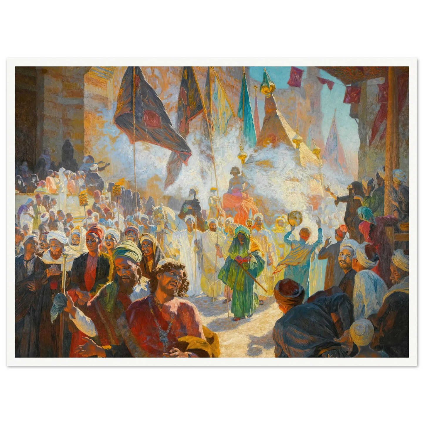 The Procession Of The Mahmal Through The Streets Of Cairo Art Print | Ludwig Deutsch-Quipham Collections