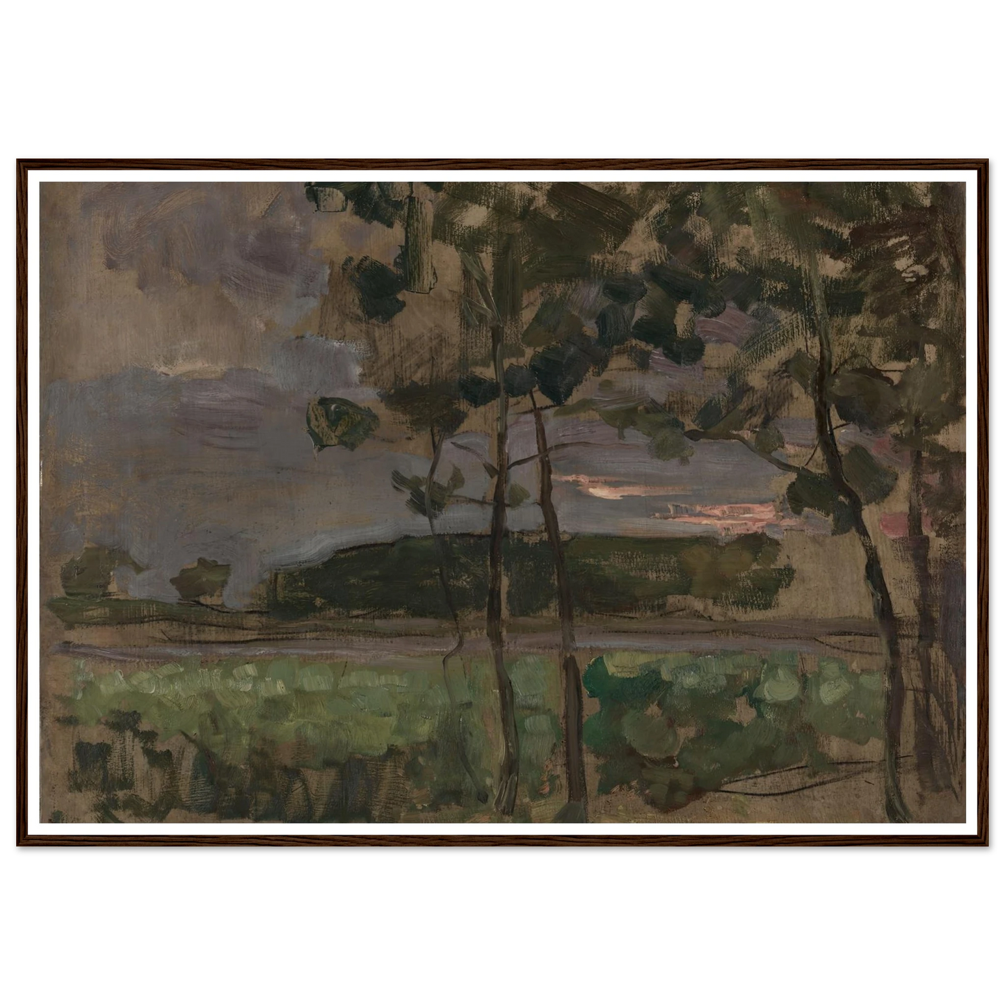 Field with Young Trees in the Foreground (c. 1907) Art Print | Piet Mondrian-Quipham Collections
