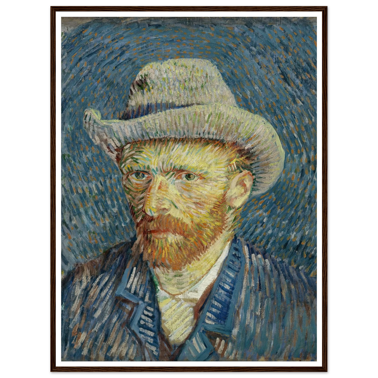 Self-portrait with grey felt hat (1887) Art Print | Vincent van Gogh-Quipham Collections
