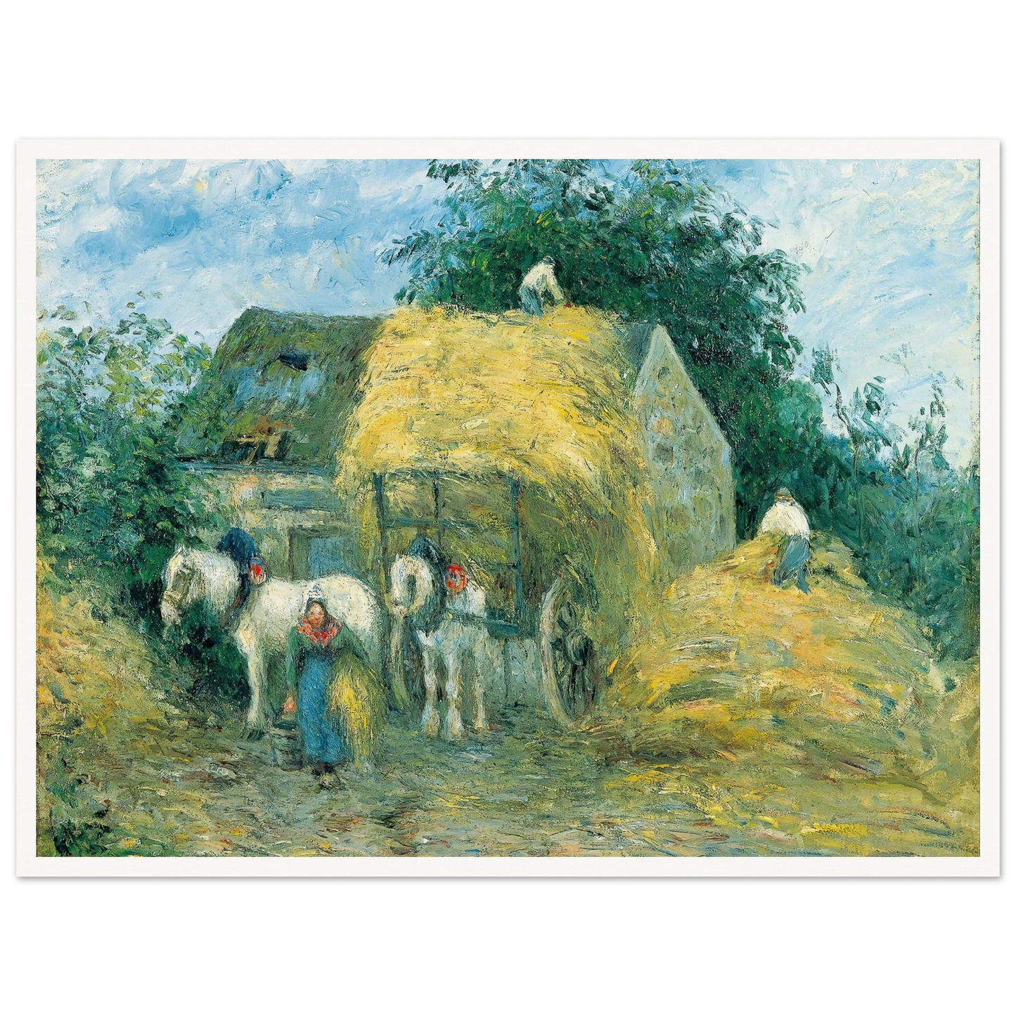 The Hay Cart, Montfoucault (1879) Art Print | Camille Pissarro-Quipham Collections