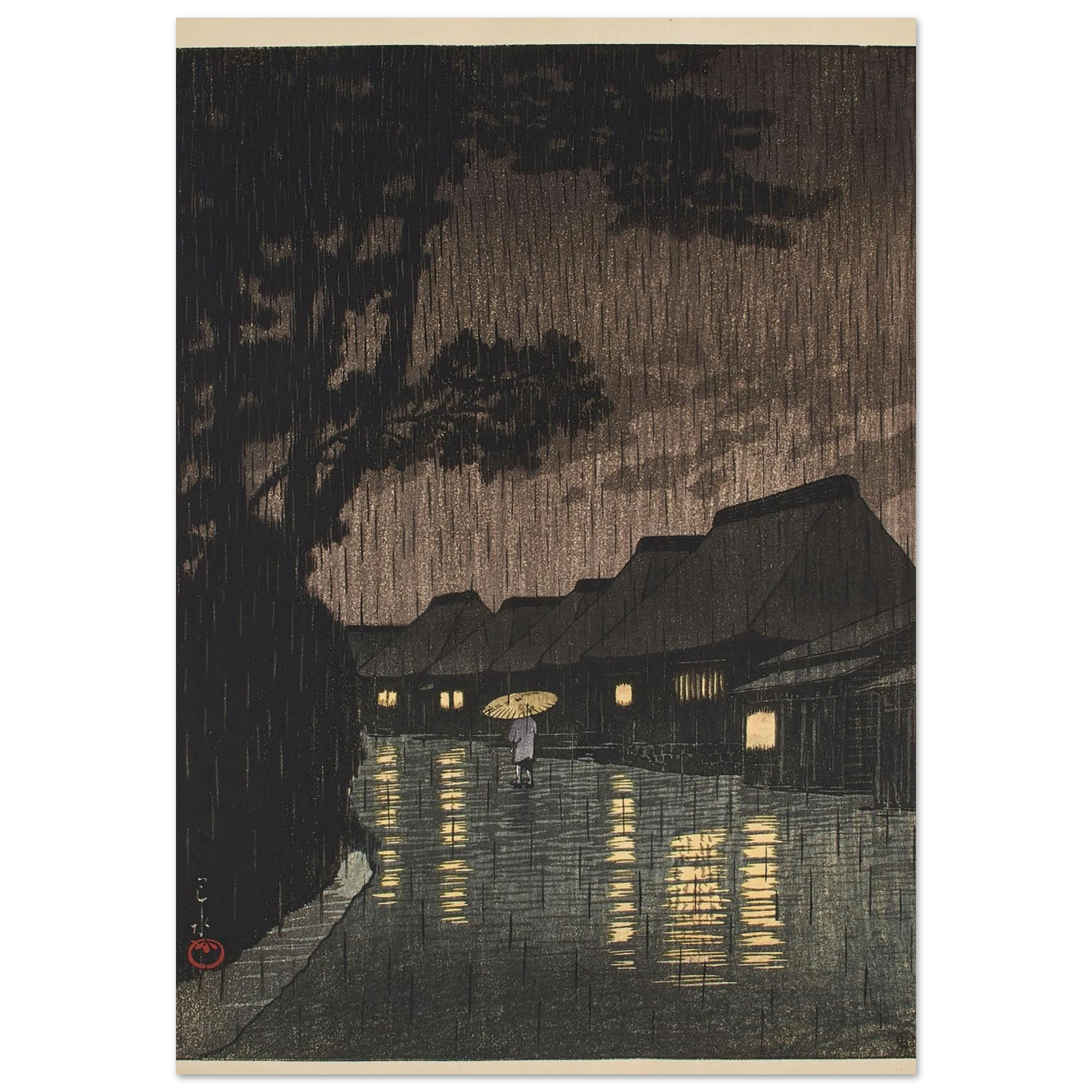 Soshu Maekawa no ame (Rain at Maekawa, Sagami Province) (1932) Art Print | Kawase Hasui-Quipham Collections