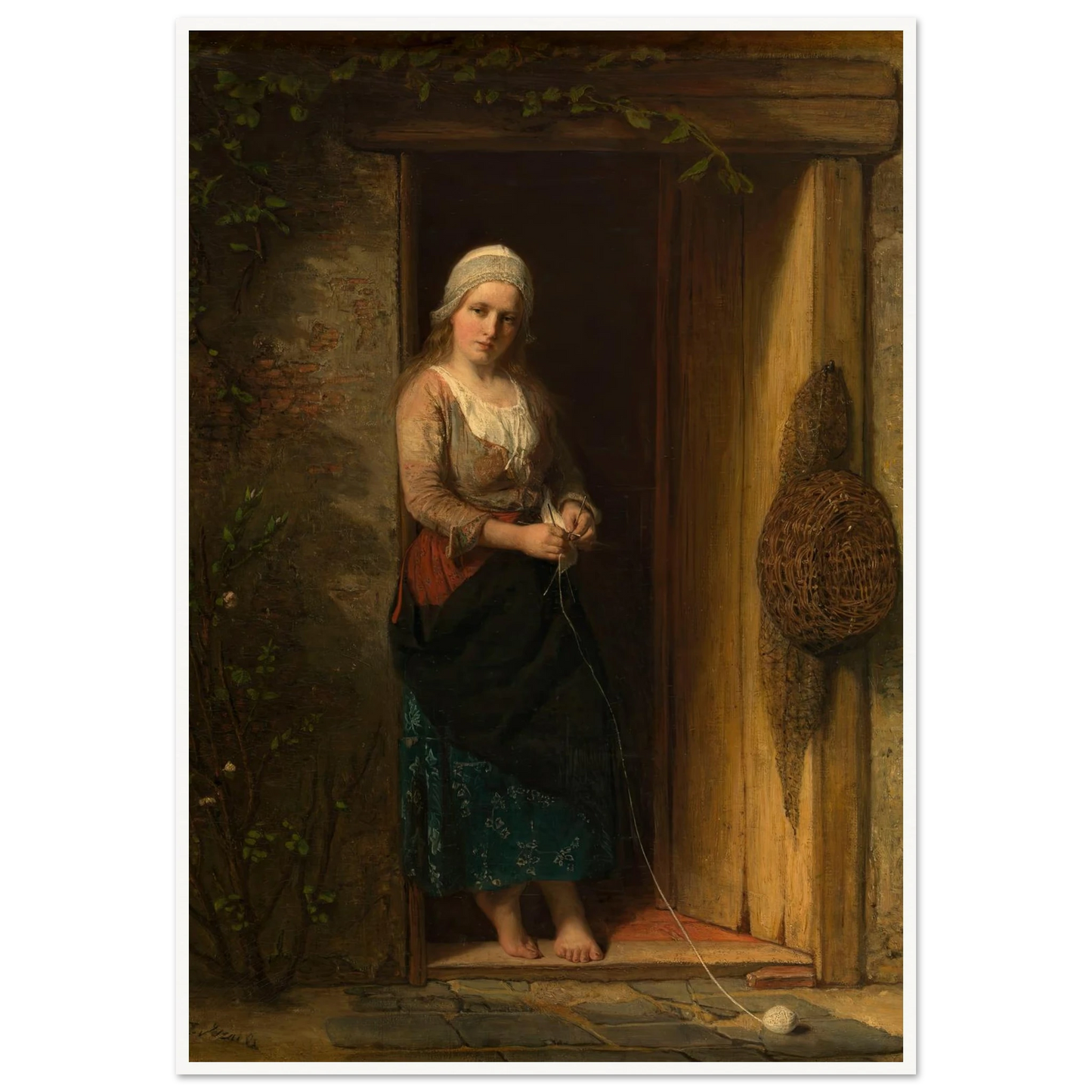 Ida, the Fisherman’s Daughter at the Doorway (1851) Art Print | Jozef Israels-Quipham Collections