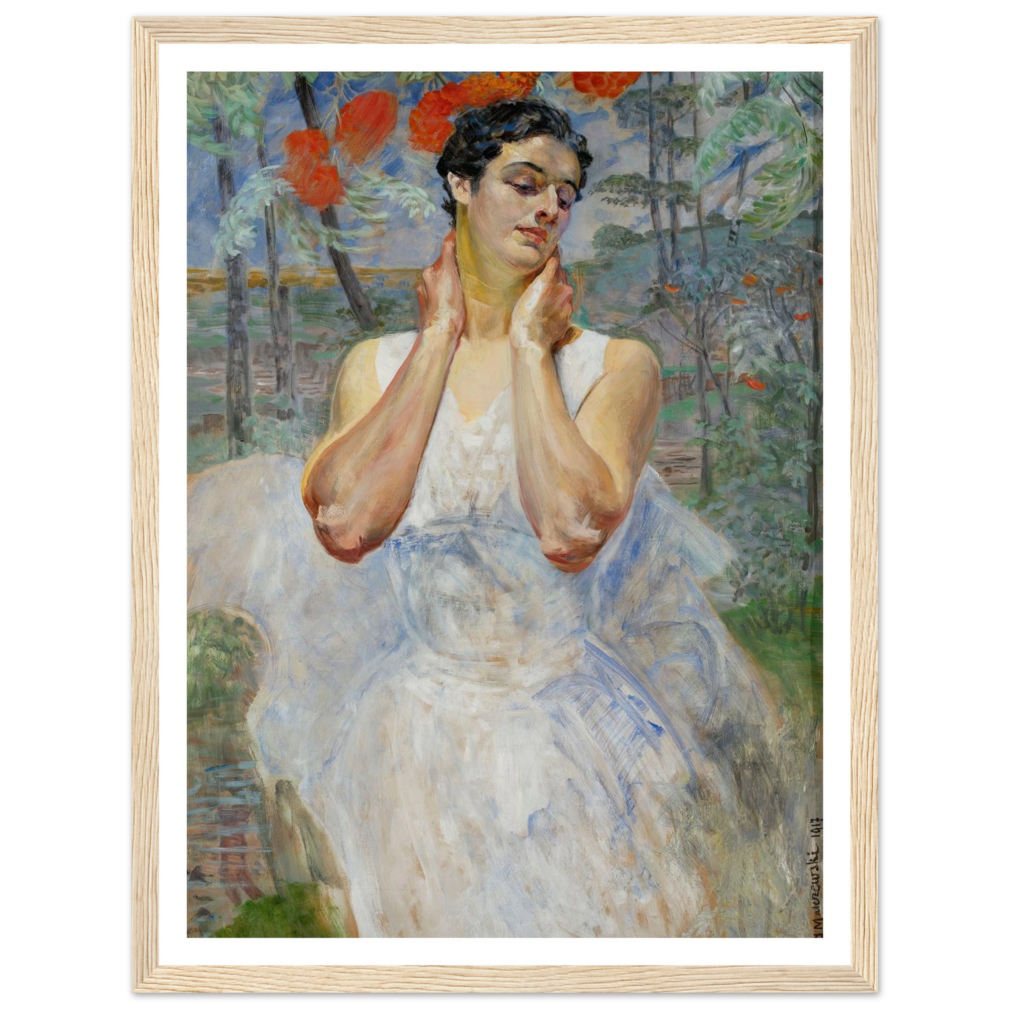 Portrait of a woman with rowanberry (1917) Art Print | Jacek Malczewski-Quipham Collections