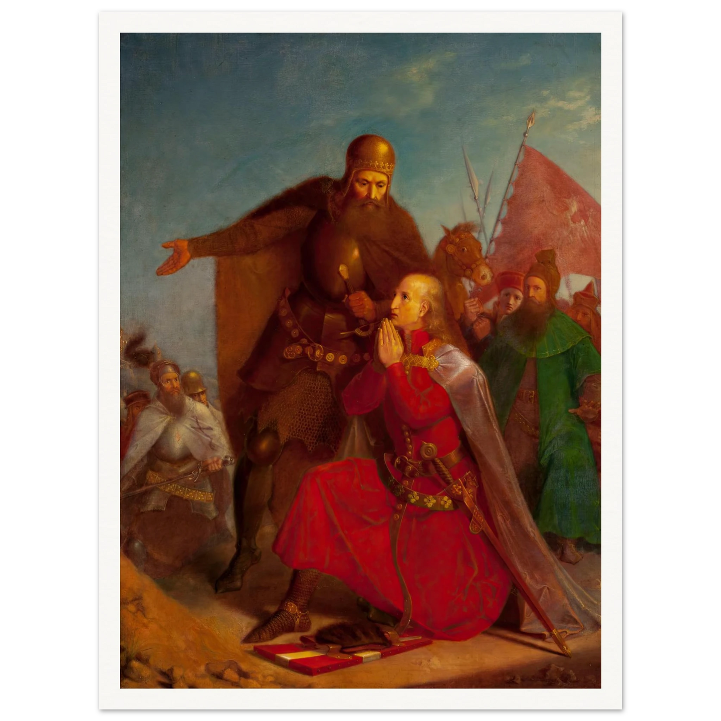 Władysław Jagiełło and Vytautas praying before the battle of Grunwald (1855) Art Print | Jan Matejko-Quipham Collections