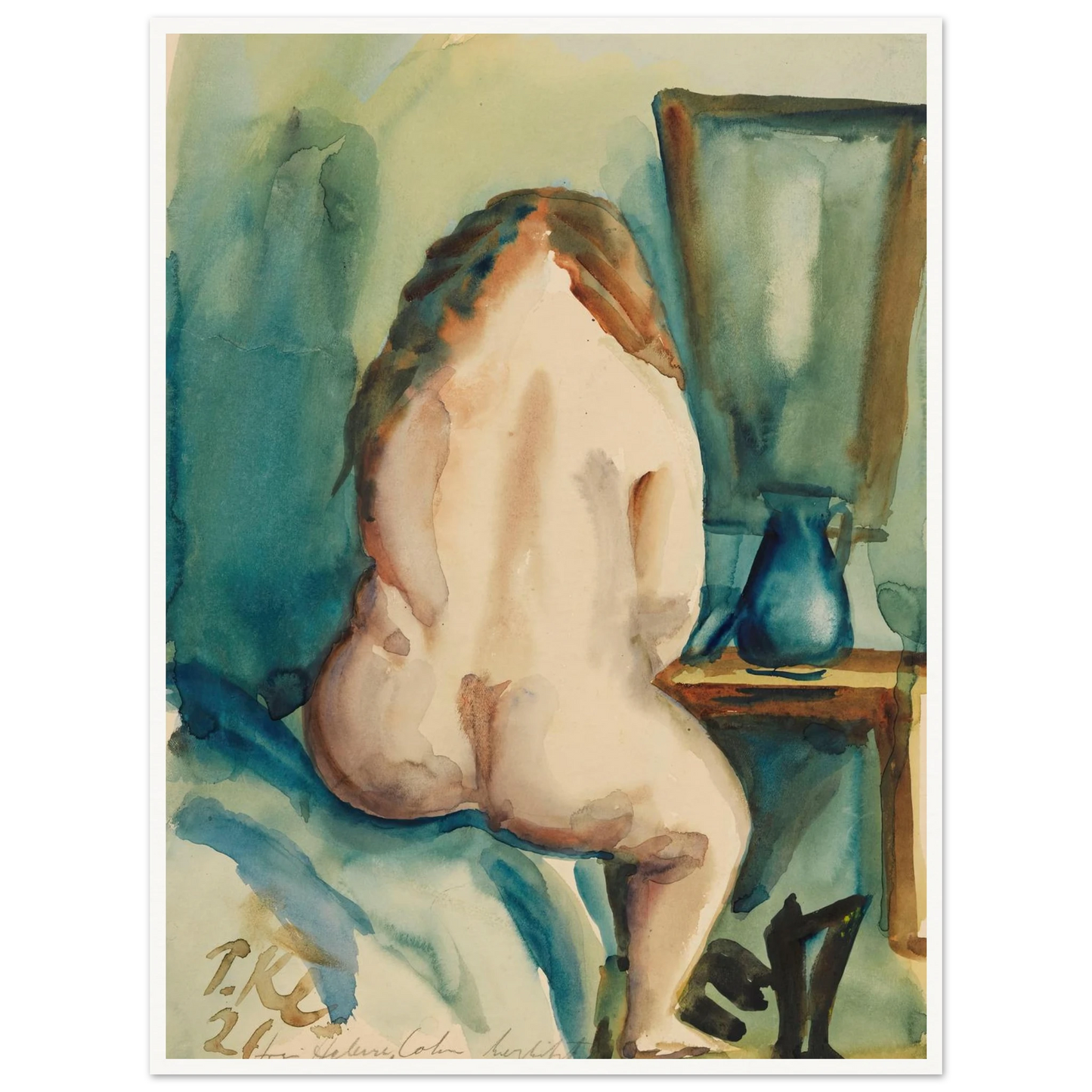 Interieur mit weiblichem Rückenakt (1921) Art Print | Paul Kleinschmidt-Quipham Collections