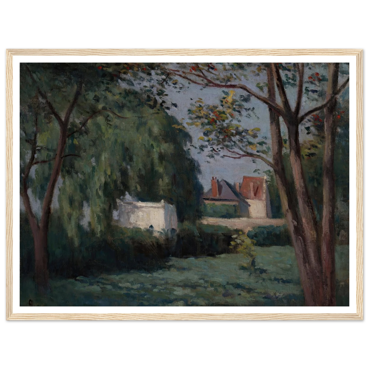Country Scene with Three Houses and Trees (ca. 1900) Art Print | Maximilien Luce-Quipham Collections