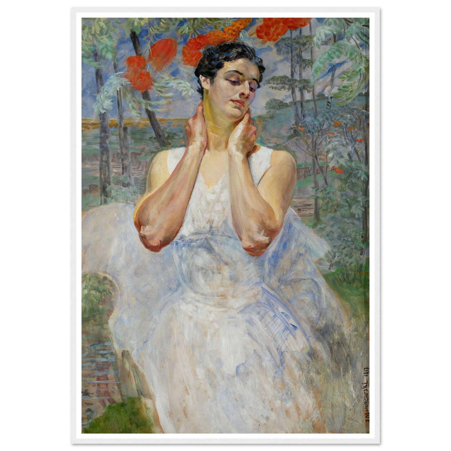 Portrait of a woman with rowanberry (1917) Art Print | Jacek Malczewski-Quipham Collections