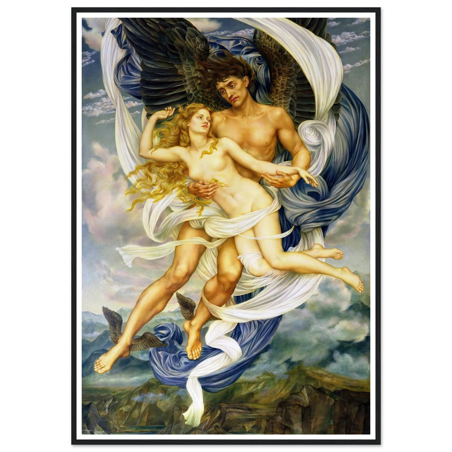 Boreas and Oreithyia (circa 1896) Art Print | Evelyn de Morgan-Quipham Collections