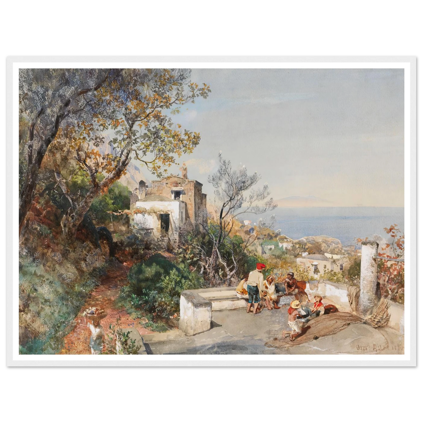Blick über die Bucht von Neapel (1880) Art Print | Oswald Achenbach-Quipham Collections