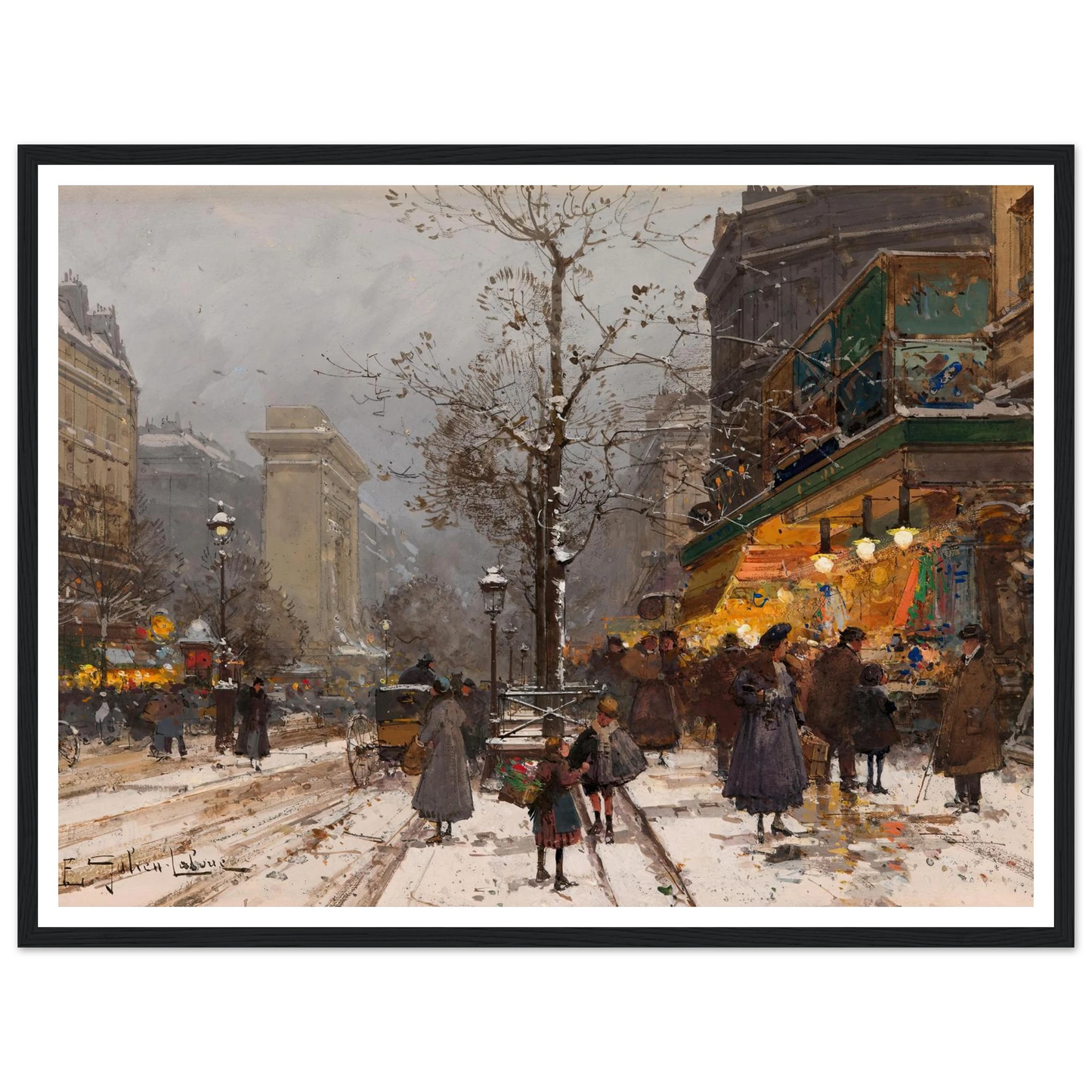 Boulevard Bonne – Nouvelle sous la neige Art Print | Eugene Galien Laloue-Quipham Collections