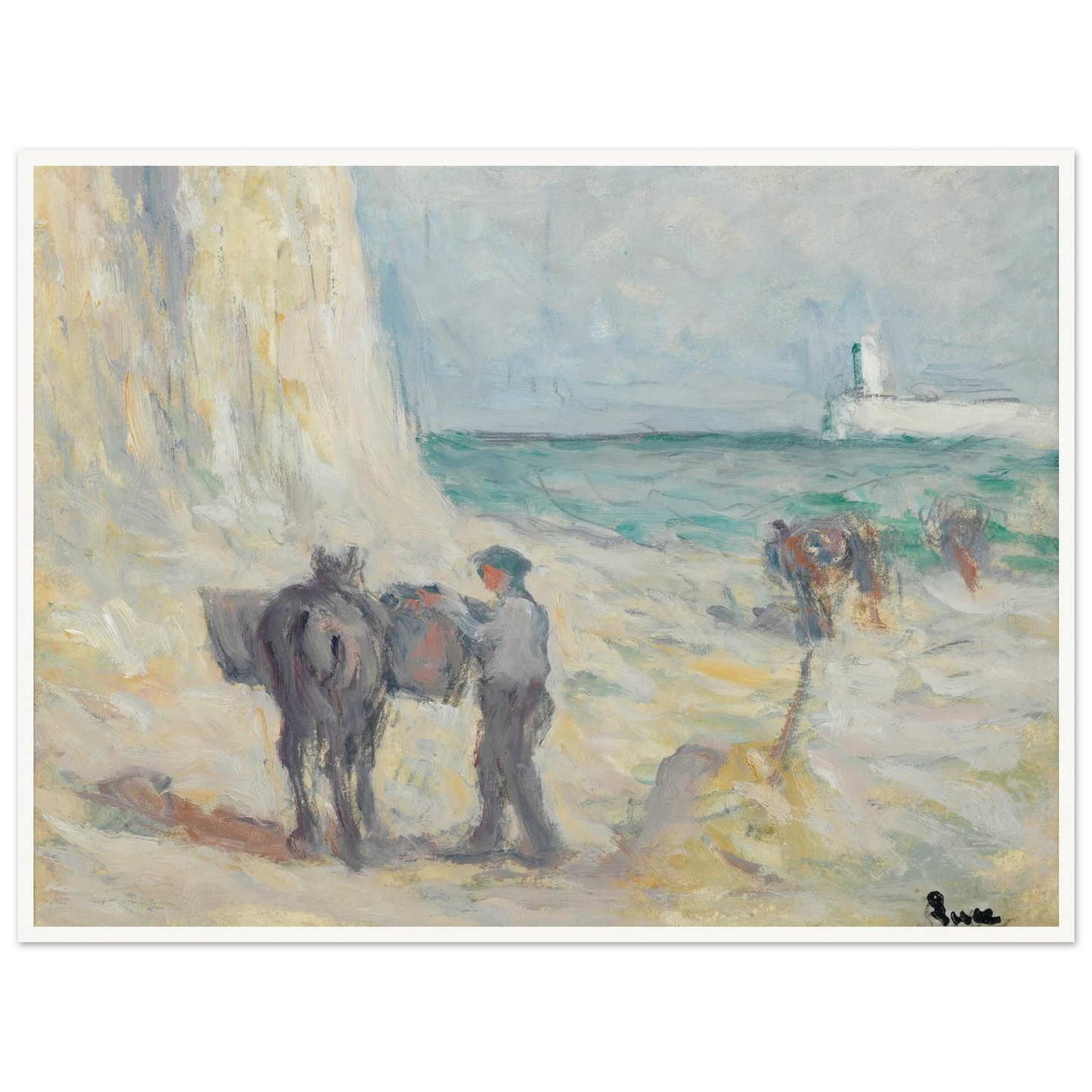 Le Tréport, le Ramassaage du Varech (1935) Art Print | Maximilien Luce-Quipham Collections
