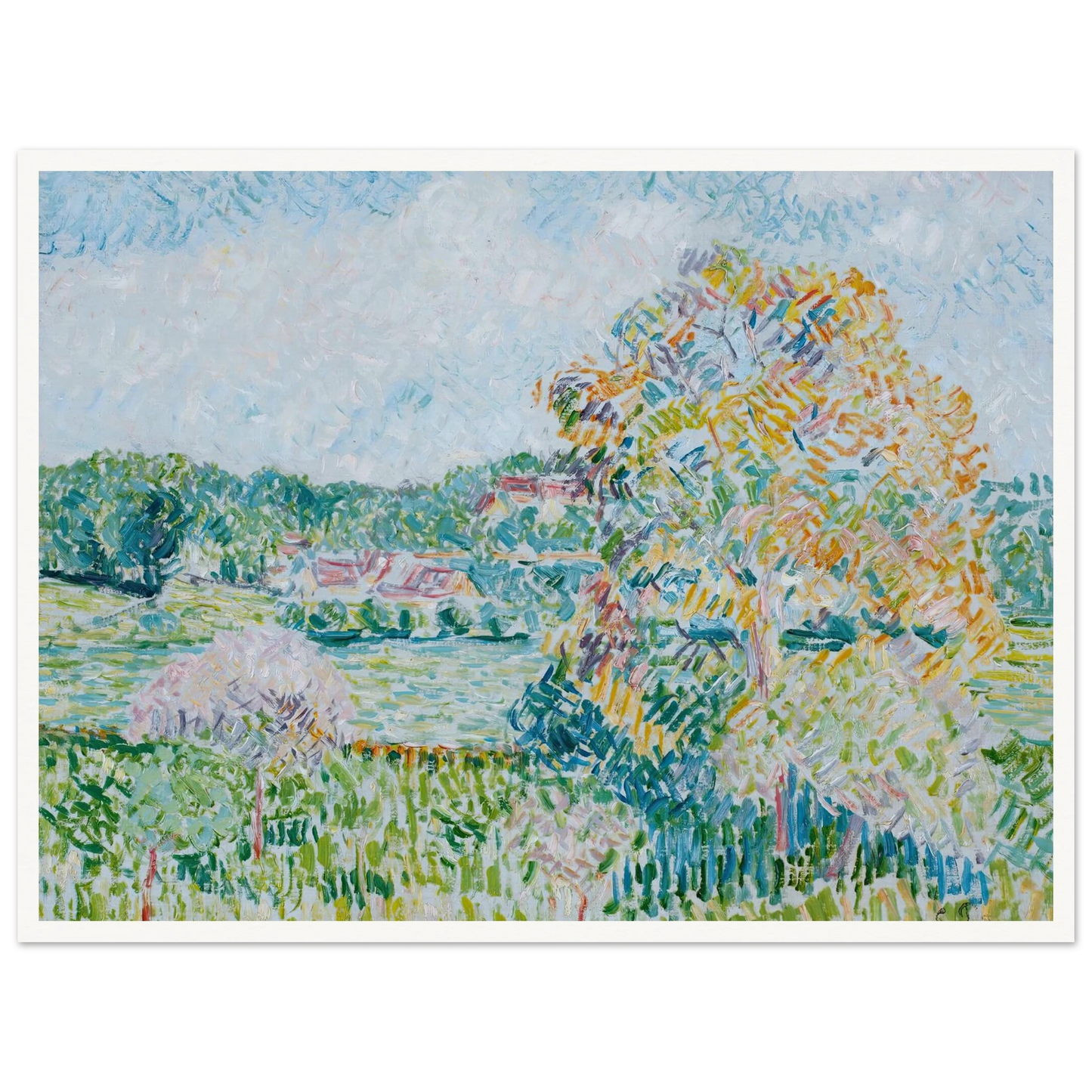Le Grand Noyer À Eragny, Automne (circa 1890) Art Print | Camille Pissarro-Quipham Collections