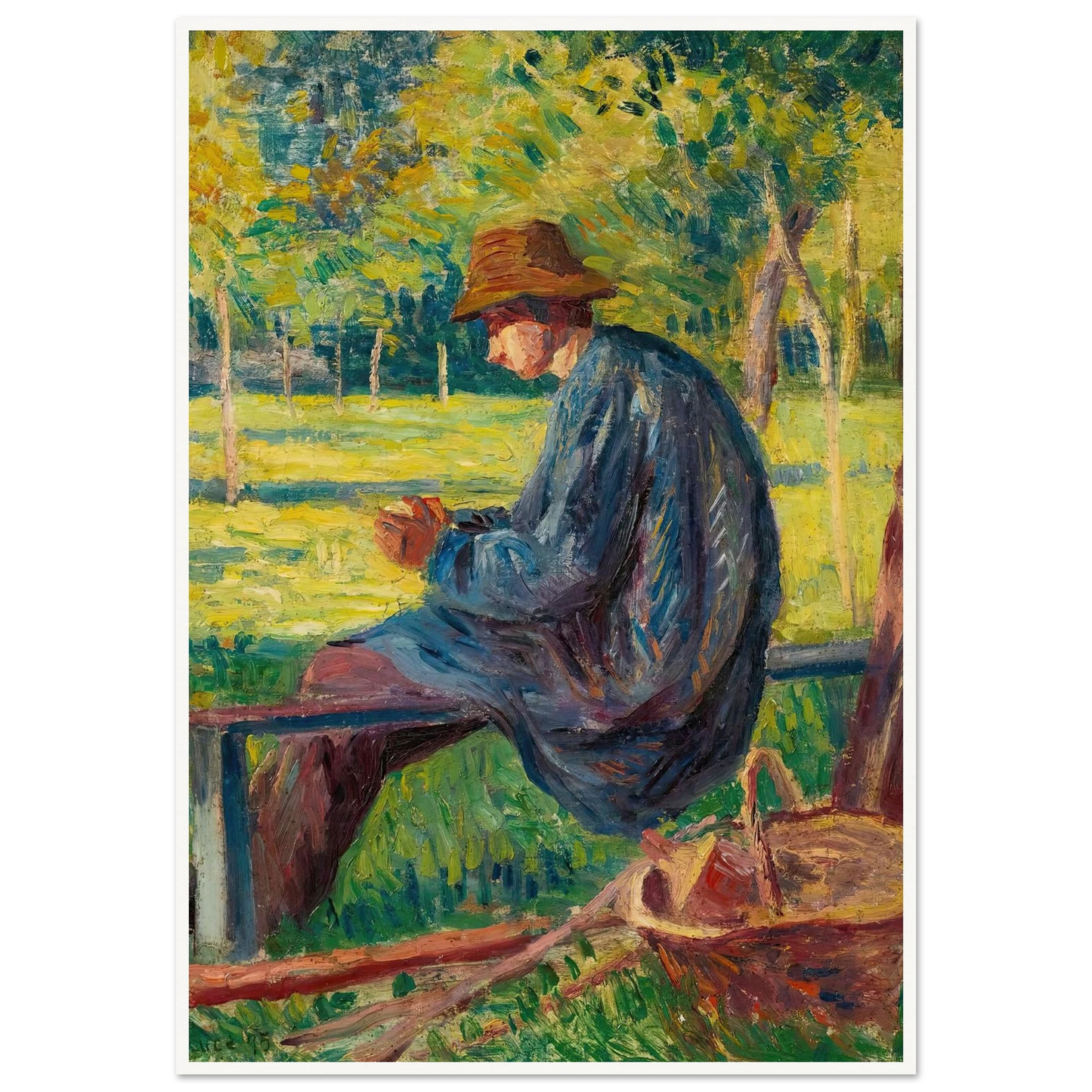 Ludovic Rodo Pissarro Dans Le Jardin De Son Père À Eragny (1895) Art Print | Maximilien Luce-Quipham Collections
