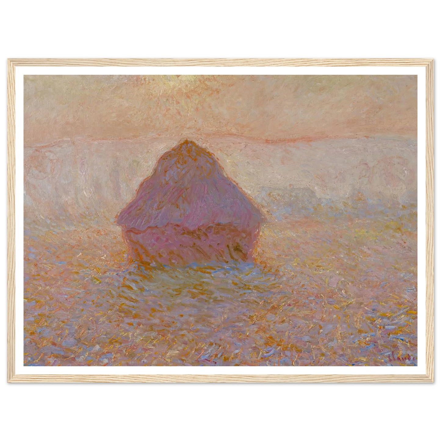 Grainstack-Sun in the Mist (1891) Art Print | Claude Monet-Quipham Collections