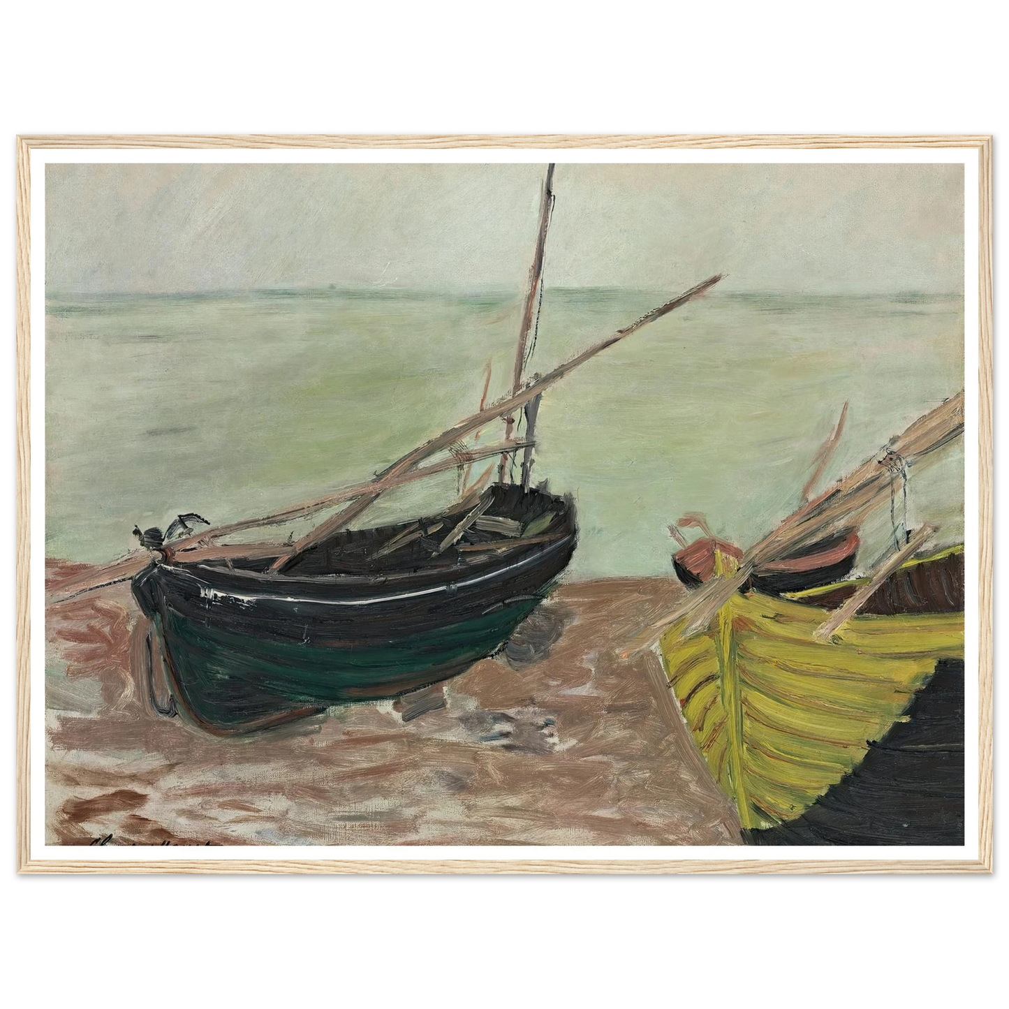 Étude de bateaux sur la plage d’Étretat (1885) Art Print | Claude Monet-Quipham Collections