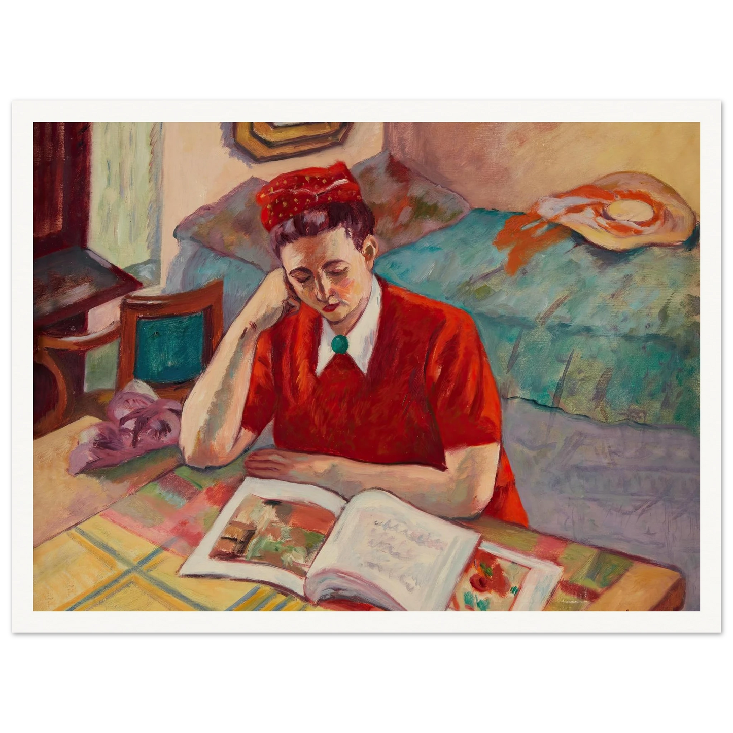 Odette au turban rouge (1947) Art Print | Henri Manguin-Quipham Collections