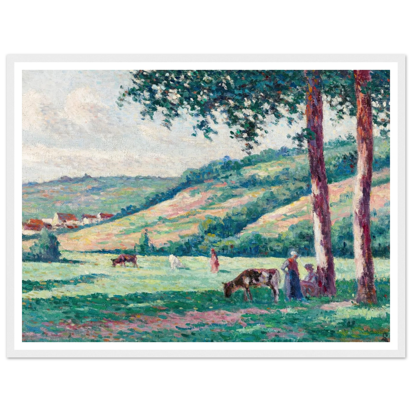 Paysage aux bergères et vachers (circa 1900) Art Print | Maximilien Luce-Quipham Collections