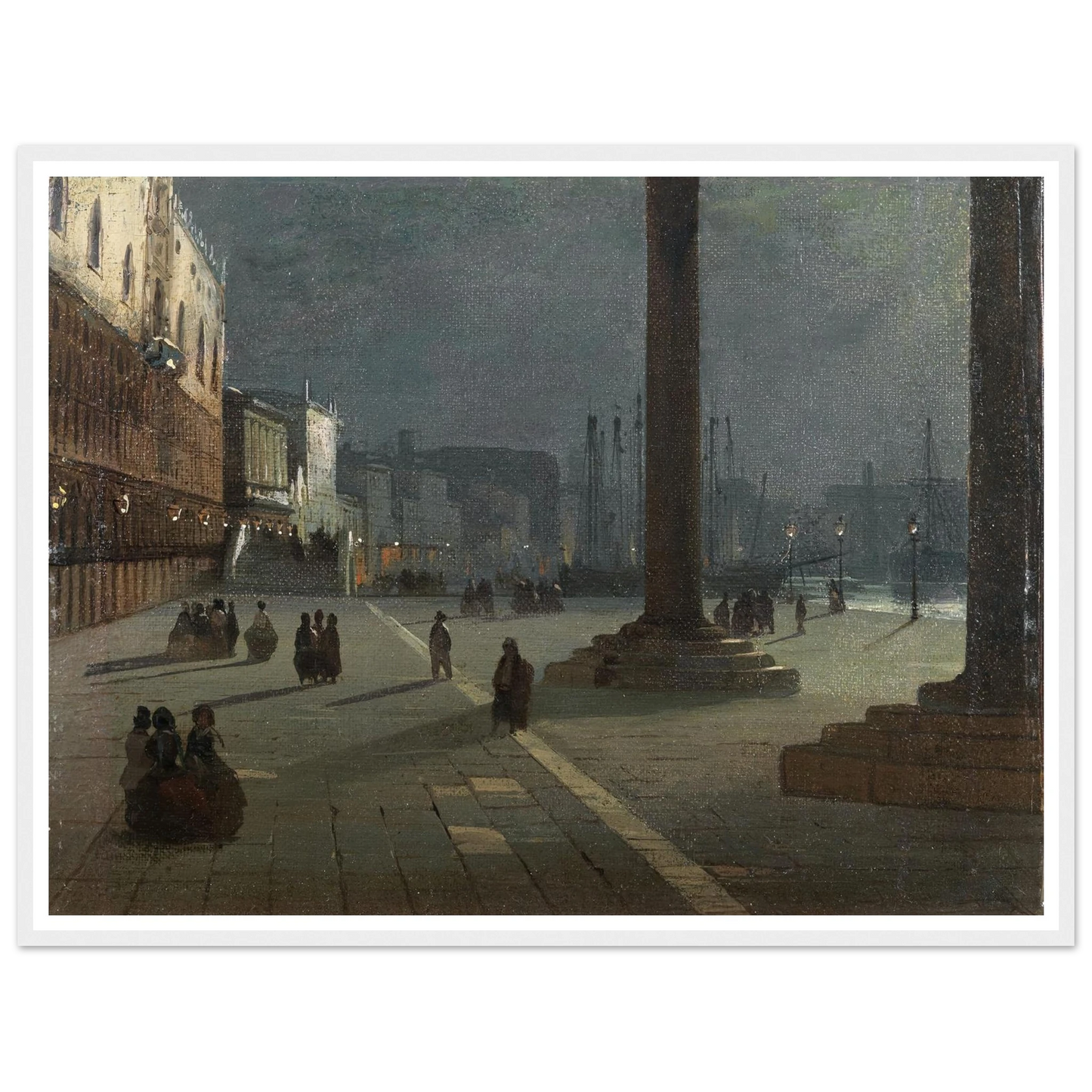 Venezia Molo di San Marco Art Print | Ippolito Caffi-Quipham Collections