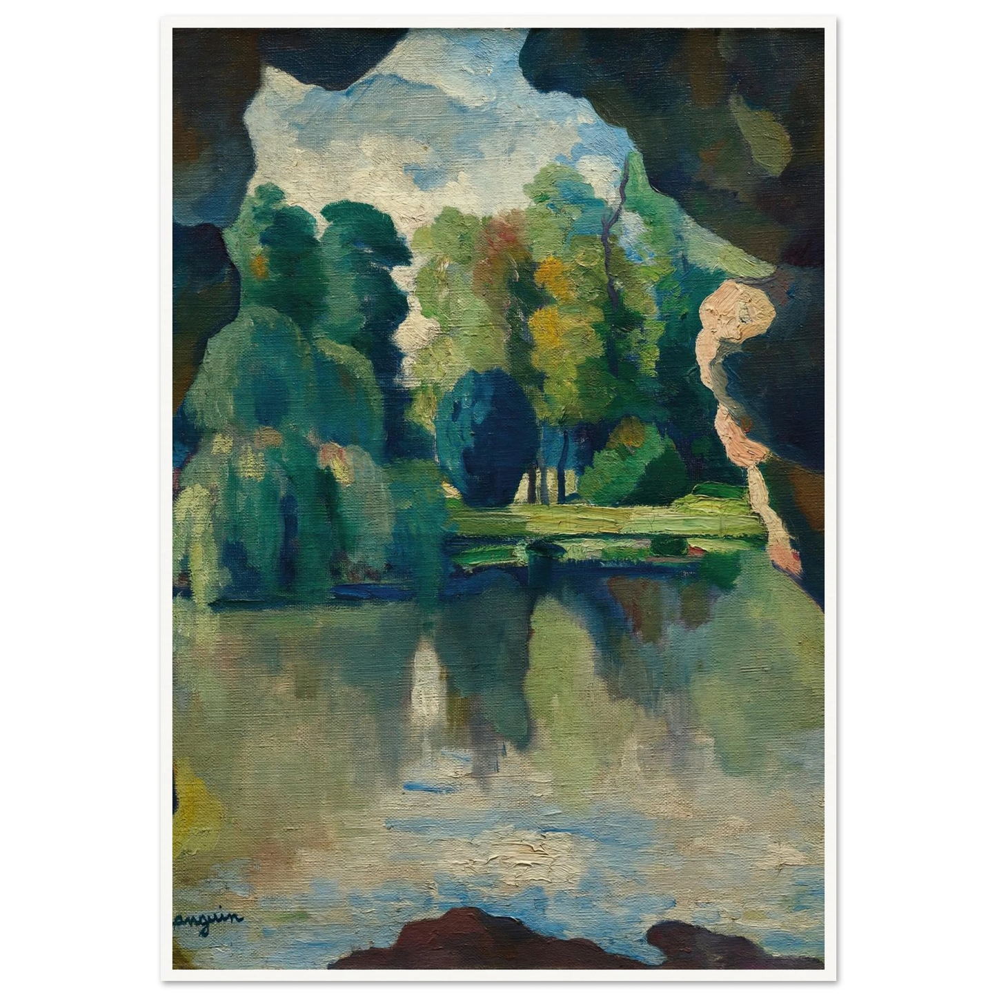 Le Lac de Bagatelle, Bois de Boulogne (1909) Art Print | Henri Manguin-Quipham Collections