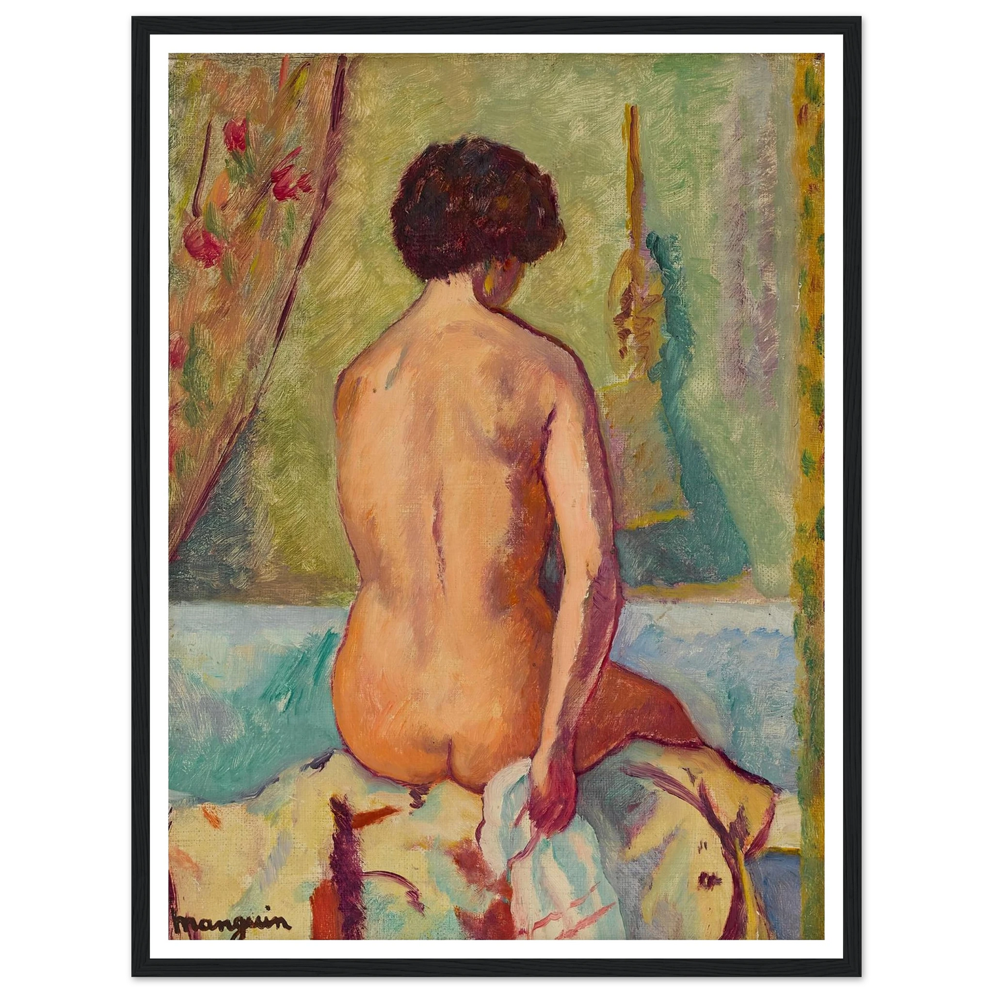 Nu assis de dos, line (1940) Art Print | Henri Manguin-Quipham Collections