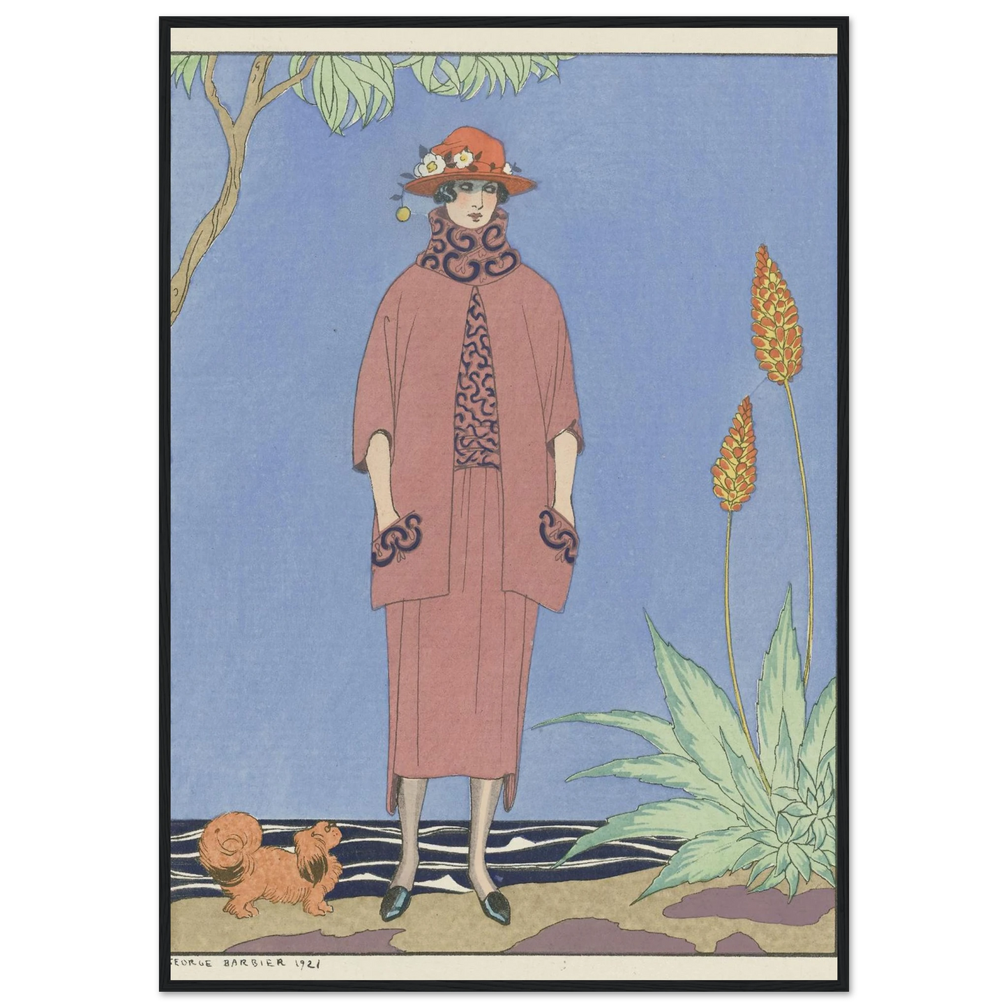 A palm beach ; Tailleur, de Worth (1921) Art Print | George Barbier-Quipham Collections
