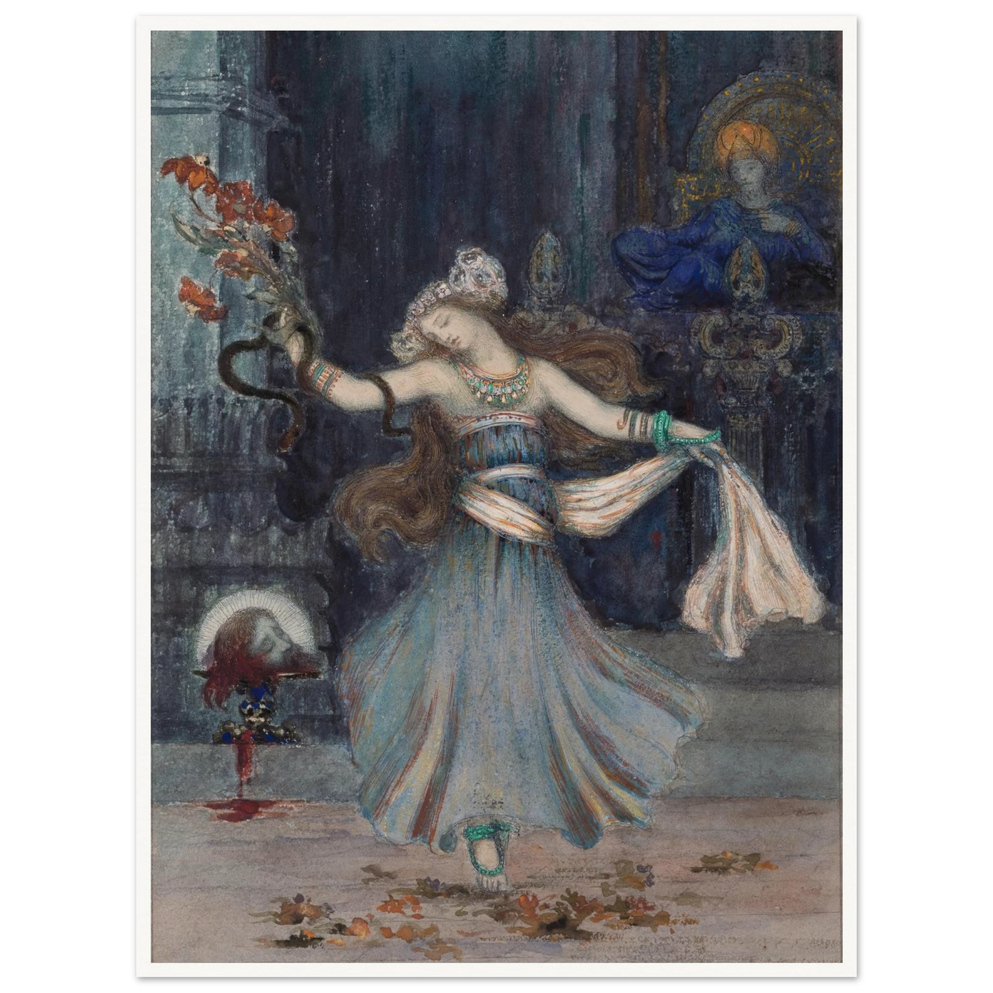 Salomé Dancing Before the Head of St. John the Baptist (mid to late 19th century) Art Print | Gustave Moreau-Quipham Collections