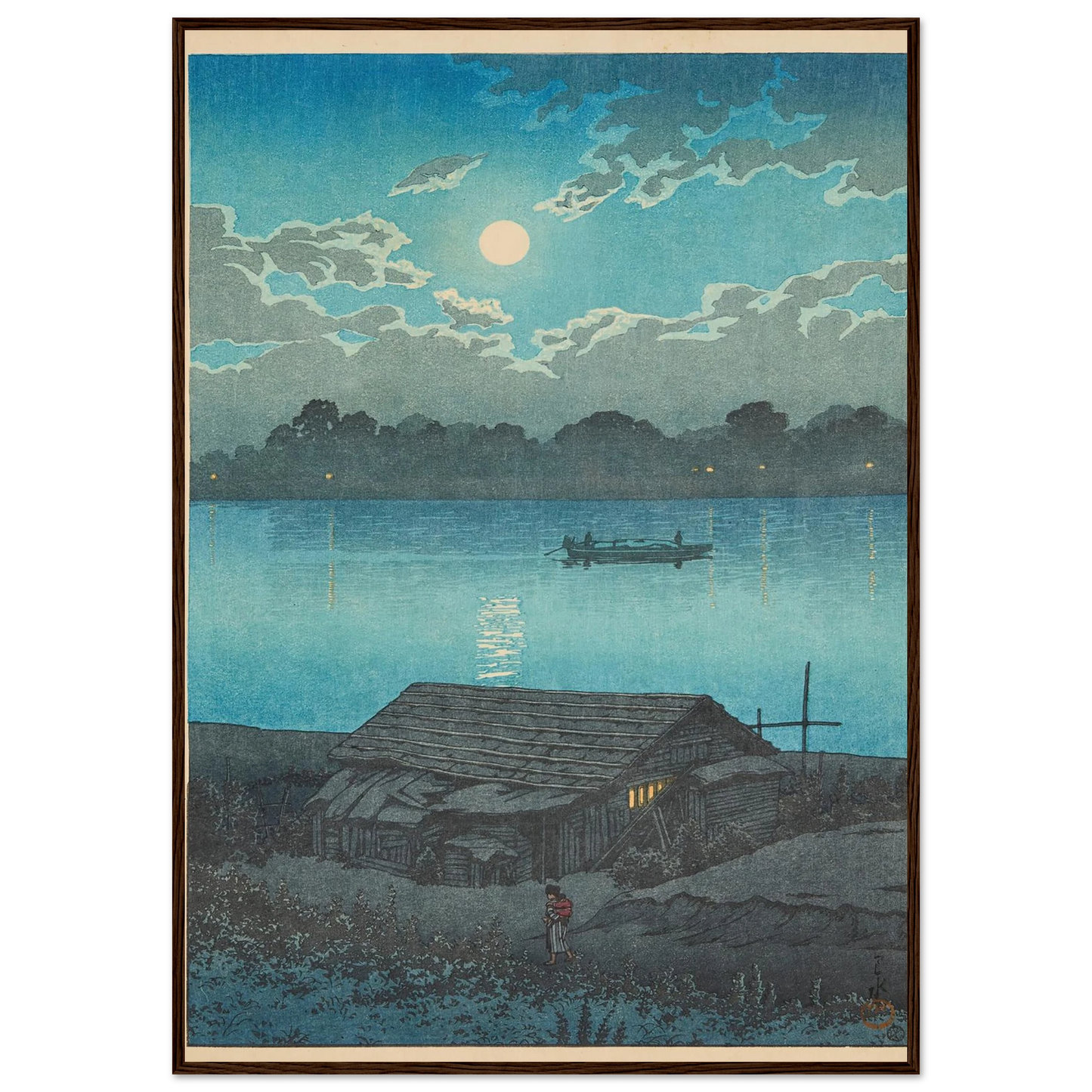 Arakawa no tsuki, Akabane (Moon on the Arakawa River in Akabane) (1929) Art Print | Kawase Hasui-Quipham Collections
