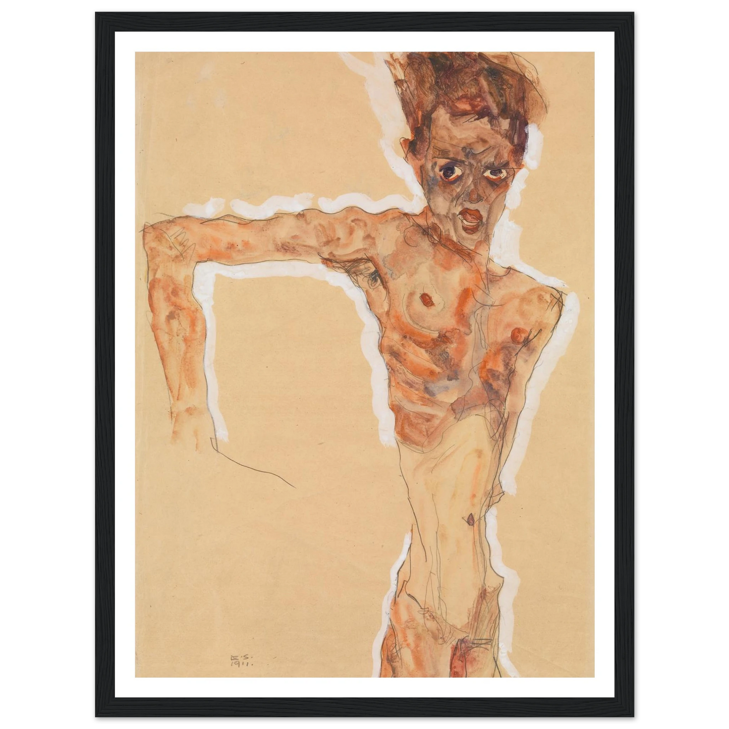 Self-Portrait (1911) Art Print | Egon Schiele-Quipham Collections