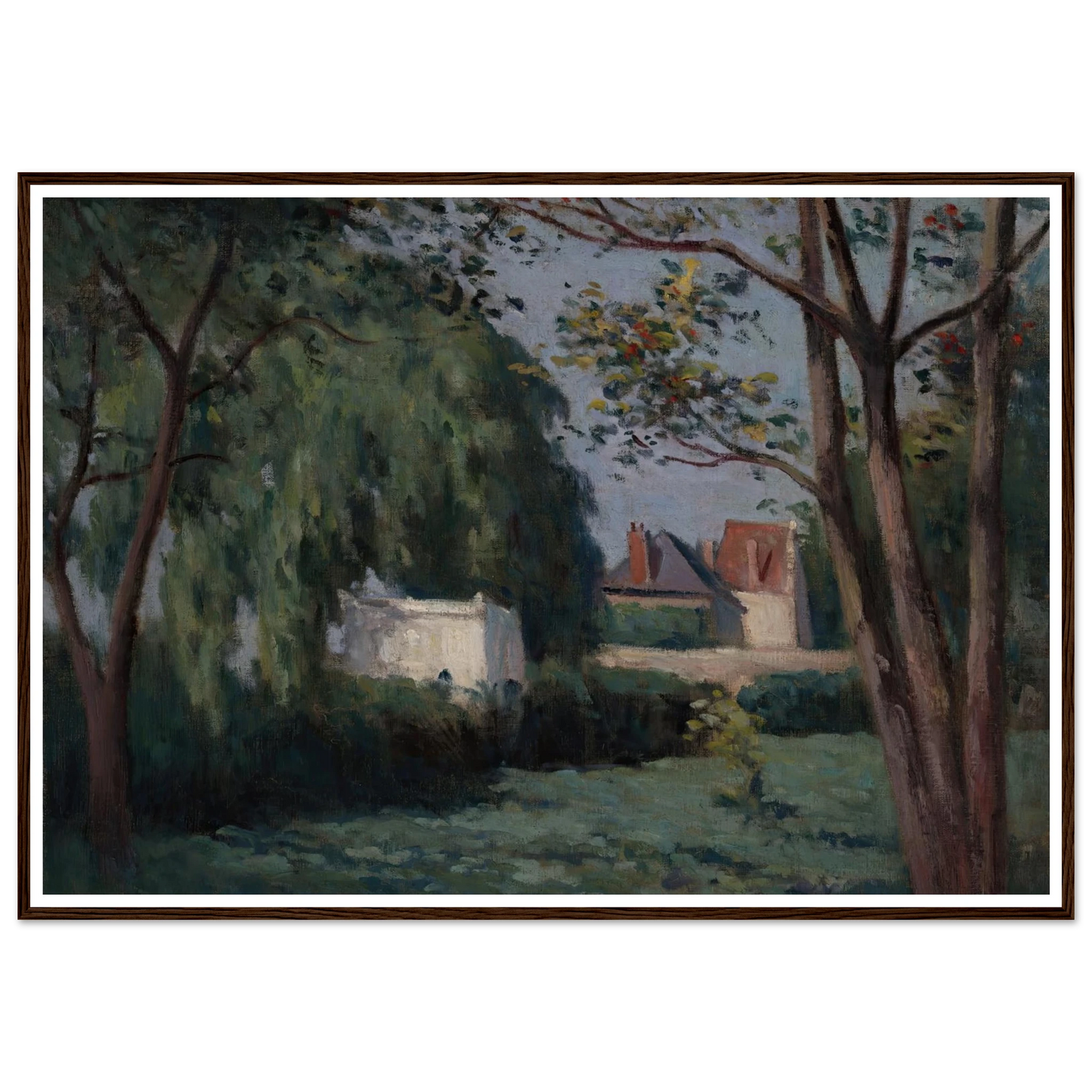 Country Scene with Three Houses and Trees (ca. 1900) Art Print | Maximilien Luce-Quipham Collections
