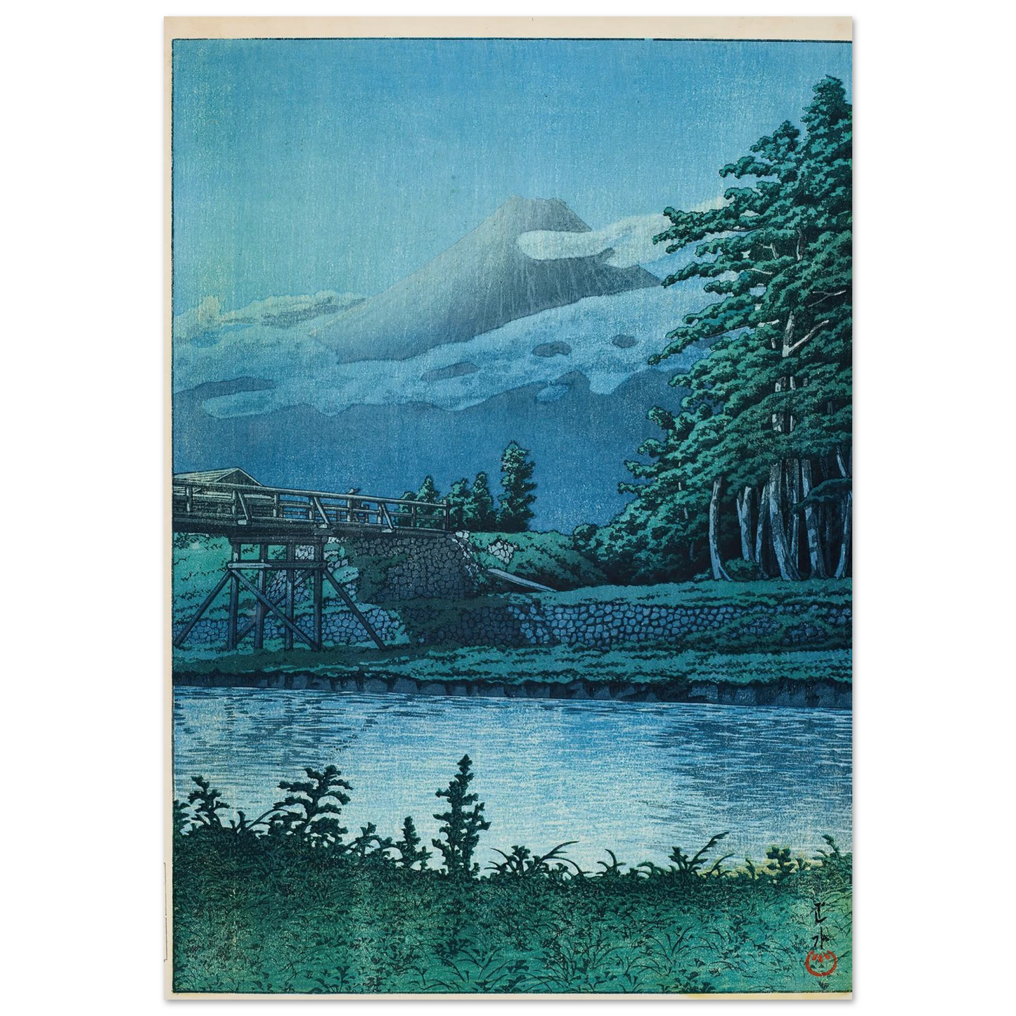 Tago no ura hashi (Tagonoura Bridge) (1930) Art Print | Kawase Hasui-Quipham Collections