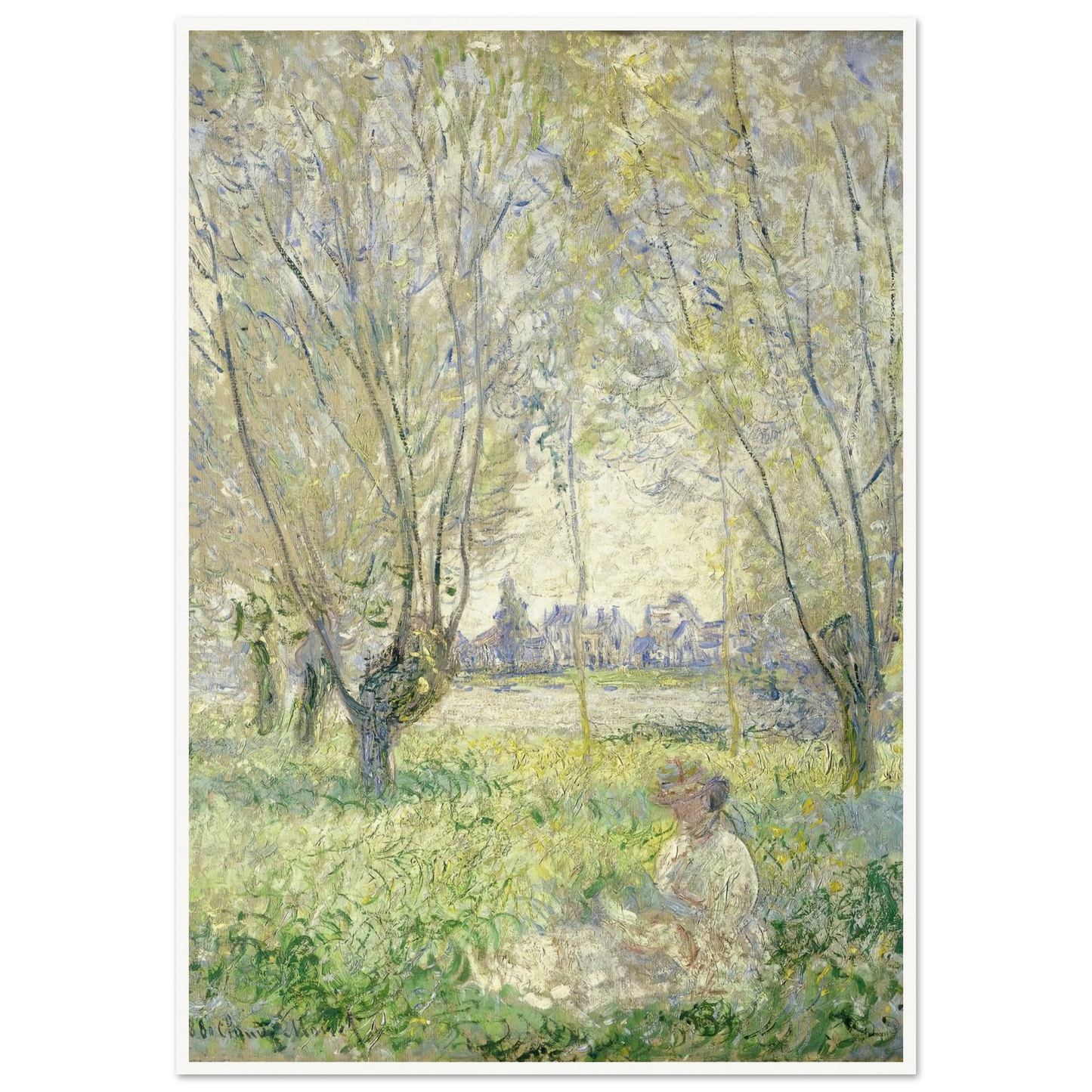Woman Seated under the Willows (1880) Art Print | Claude Monet-Quipham Collections