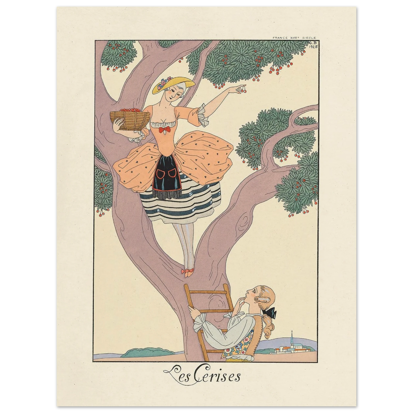 Les Cerises (Cherries) (1922–1926) Art Print | George Barbier-Quipham Collections