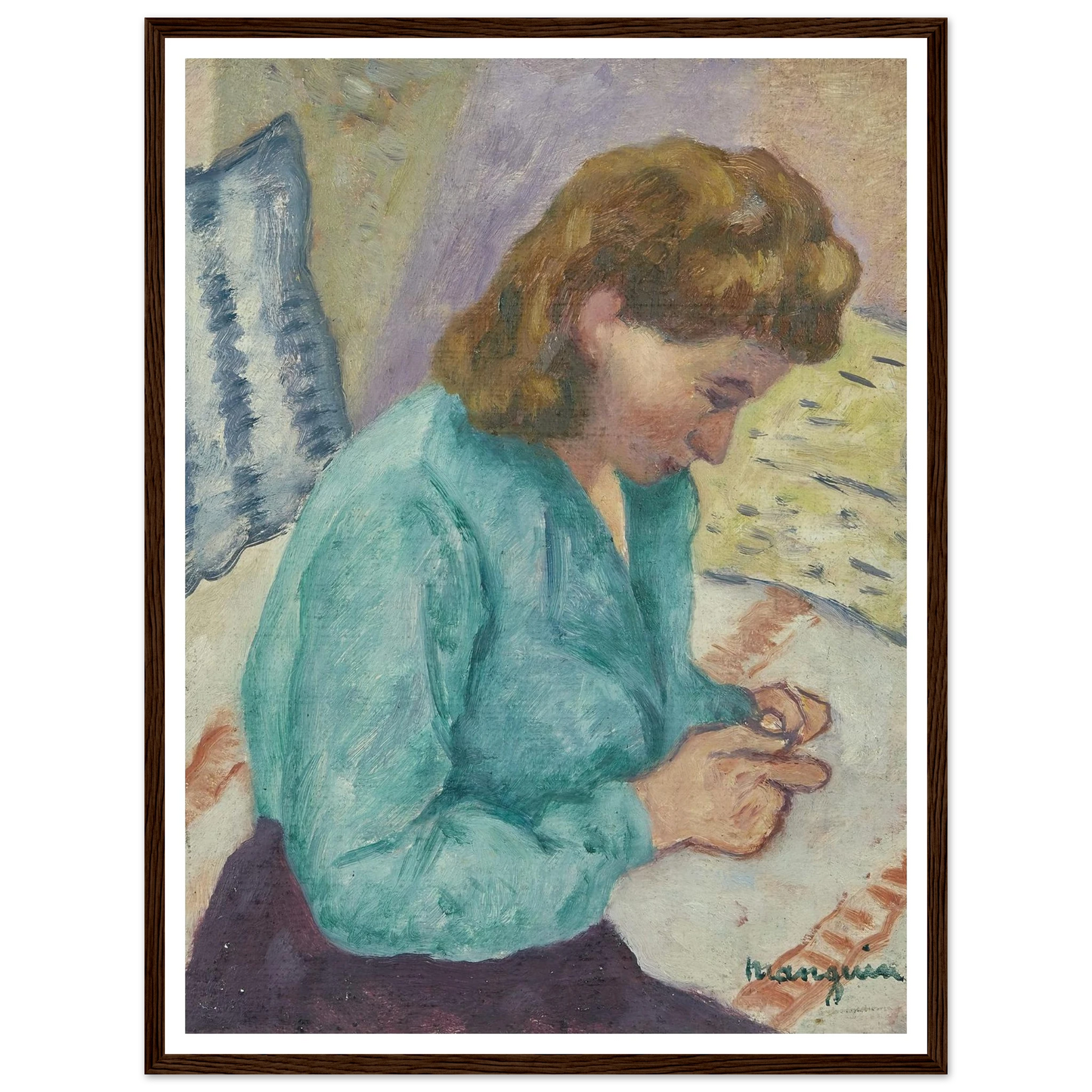 Geneviève Sauty de profil (1946) Art Print | Henri Manguin-Quipham Collections