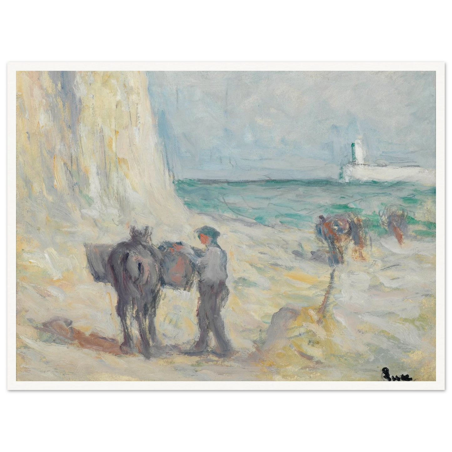 Le Tréport, le Ramassaage du Varech (1935) Art Print | Maximilien Luce-Quipham Collections