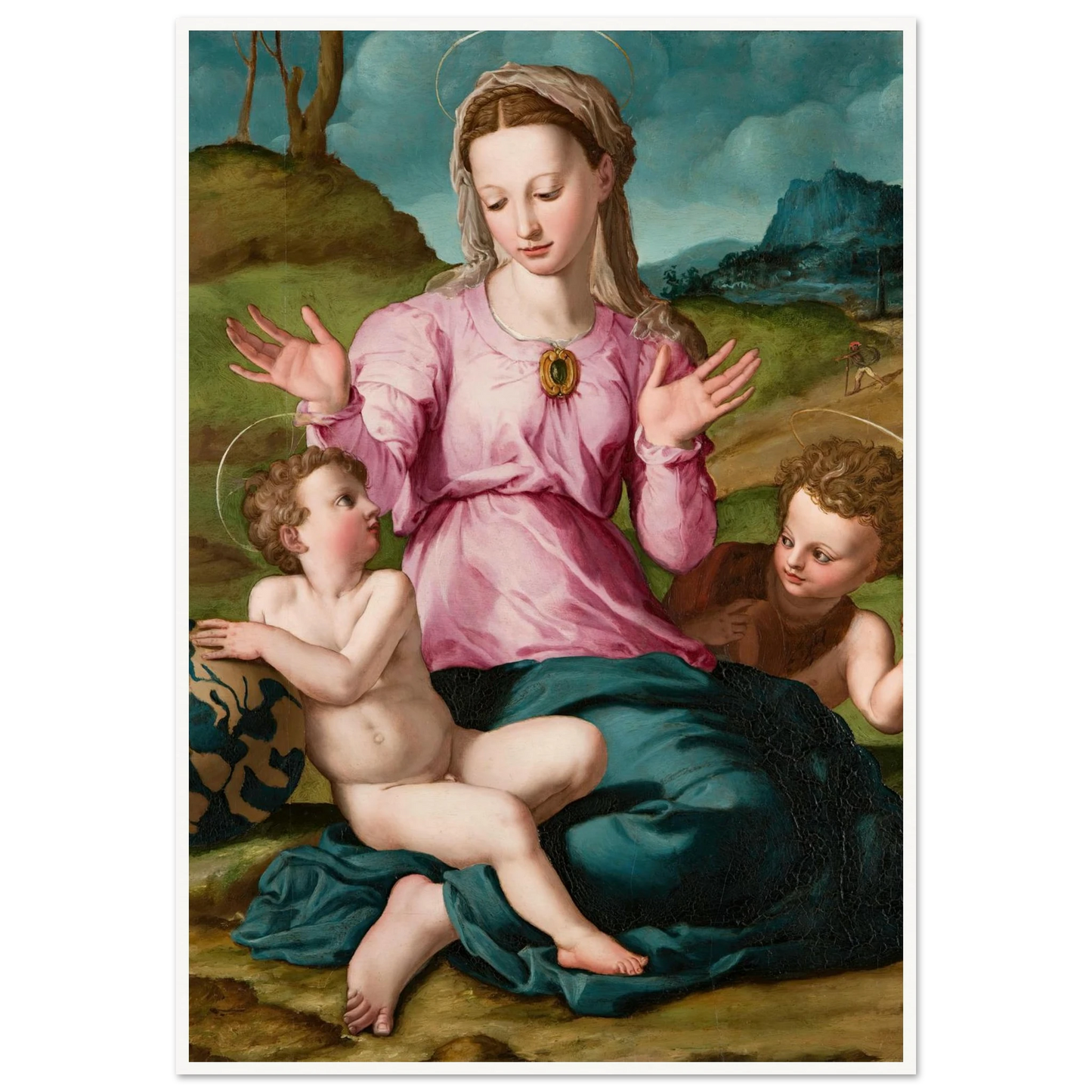 Madonna and Child with Saint John the Baptist (ca. 1540) Art Print | Agnolo Bronzino-Quipham Collections