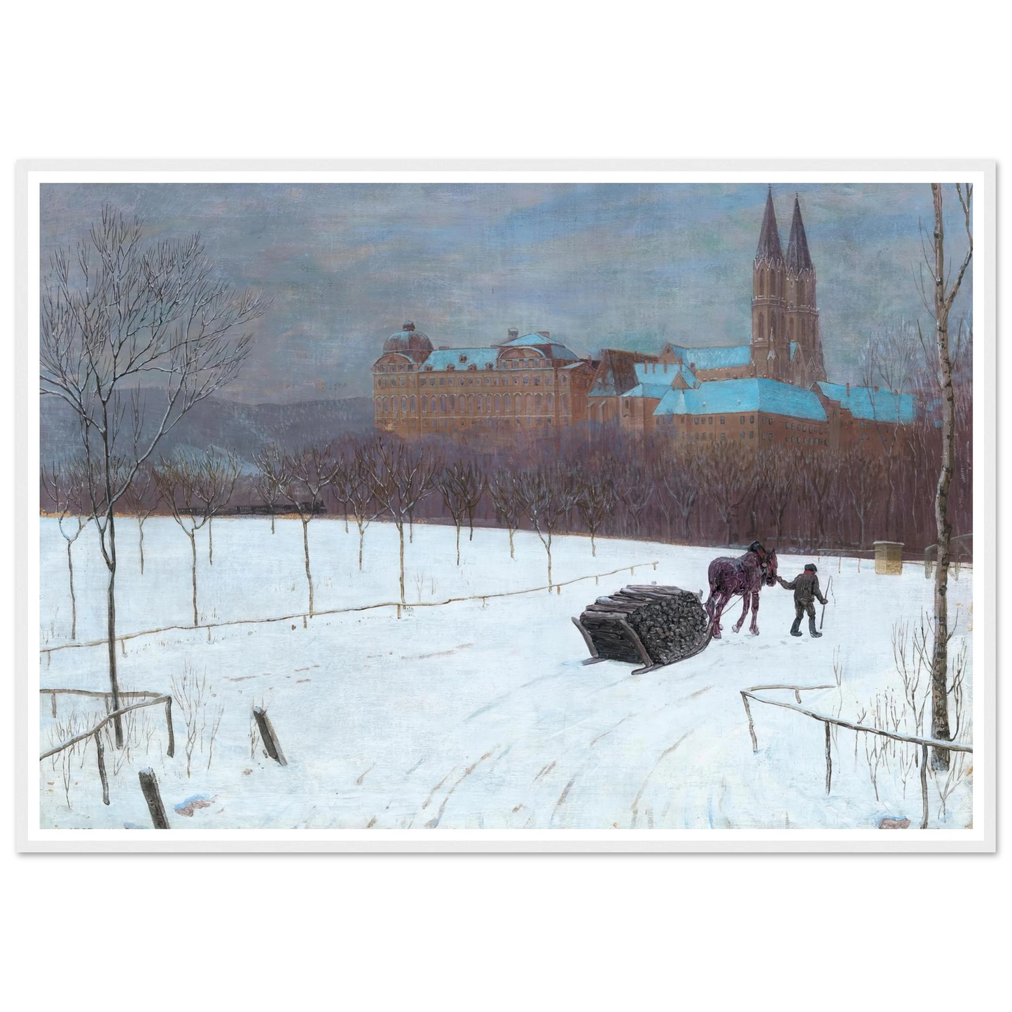 Winter landscape at Klosterneuburg (1910) Art Print | Max Kahrer-Quipham Collections