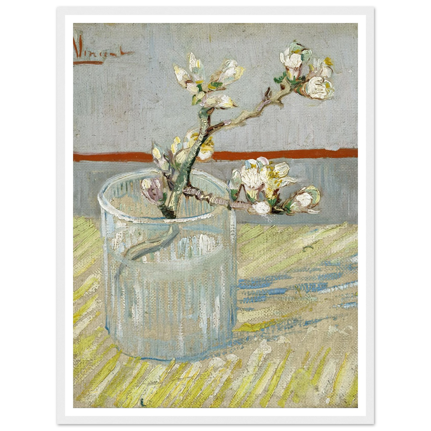 Sprig of flowering almond in a glass (1888) Art Print | Vincent van Gogh-Quipham Collections