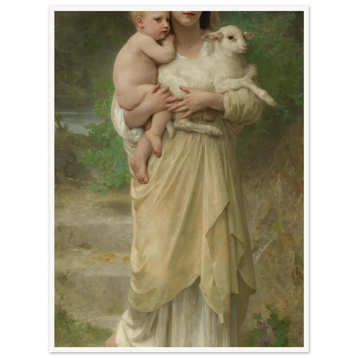 Les Agneaux (1897) Art Print | William Bouguereau-Quipham Collections