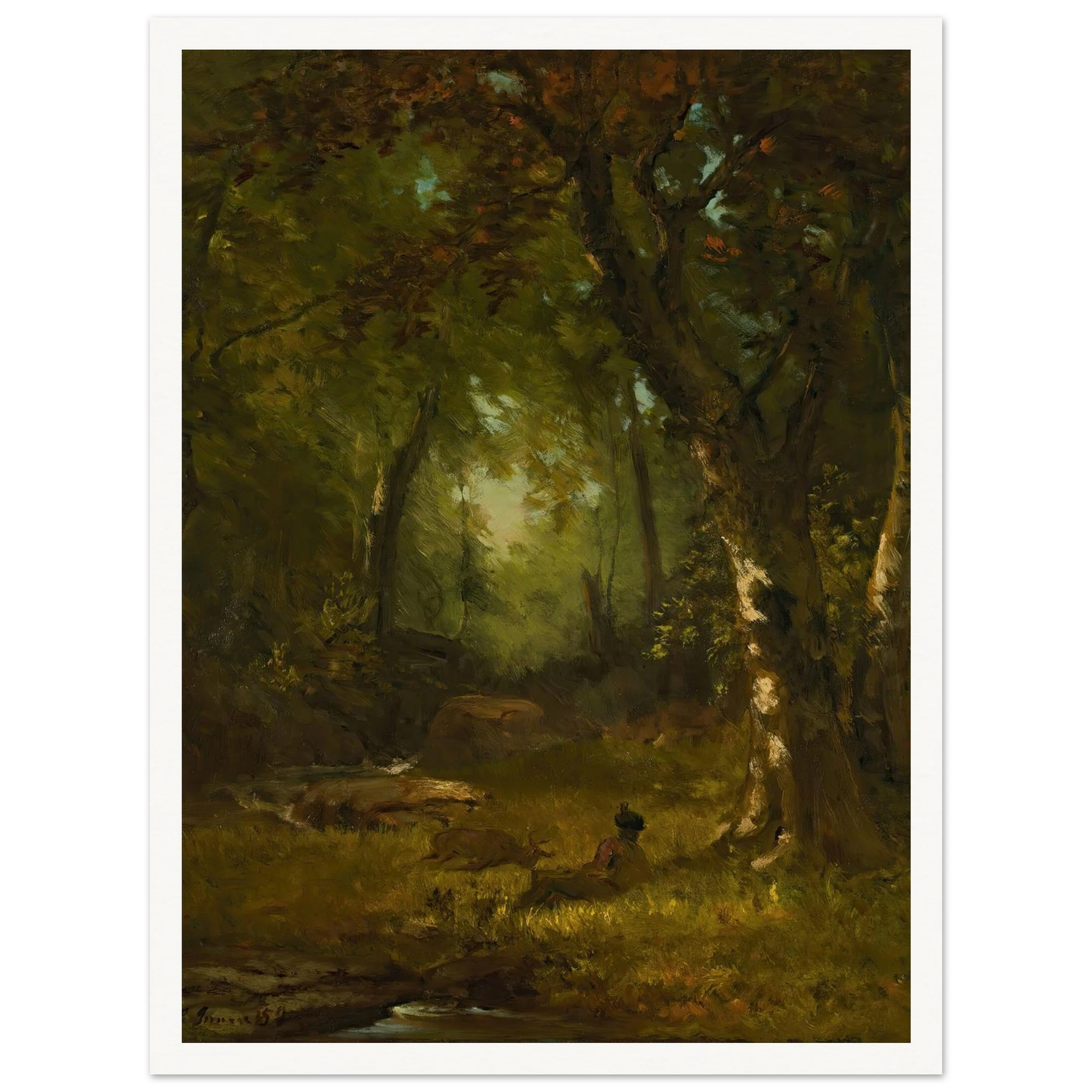 Landscape With Huntsman (1859) Art Print | George Inness-Quipham Collections