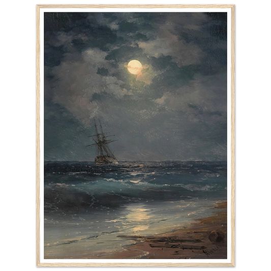 Ship by Moonlight Art Print | Ivan Konstantinovich Aivazovsky-Quipham Collections