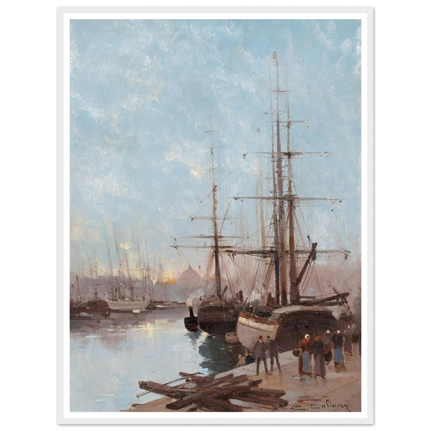 Harbor Scene Art Print | Eugene Galien Laloue-Quipham Collections