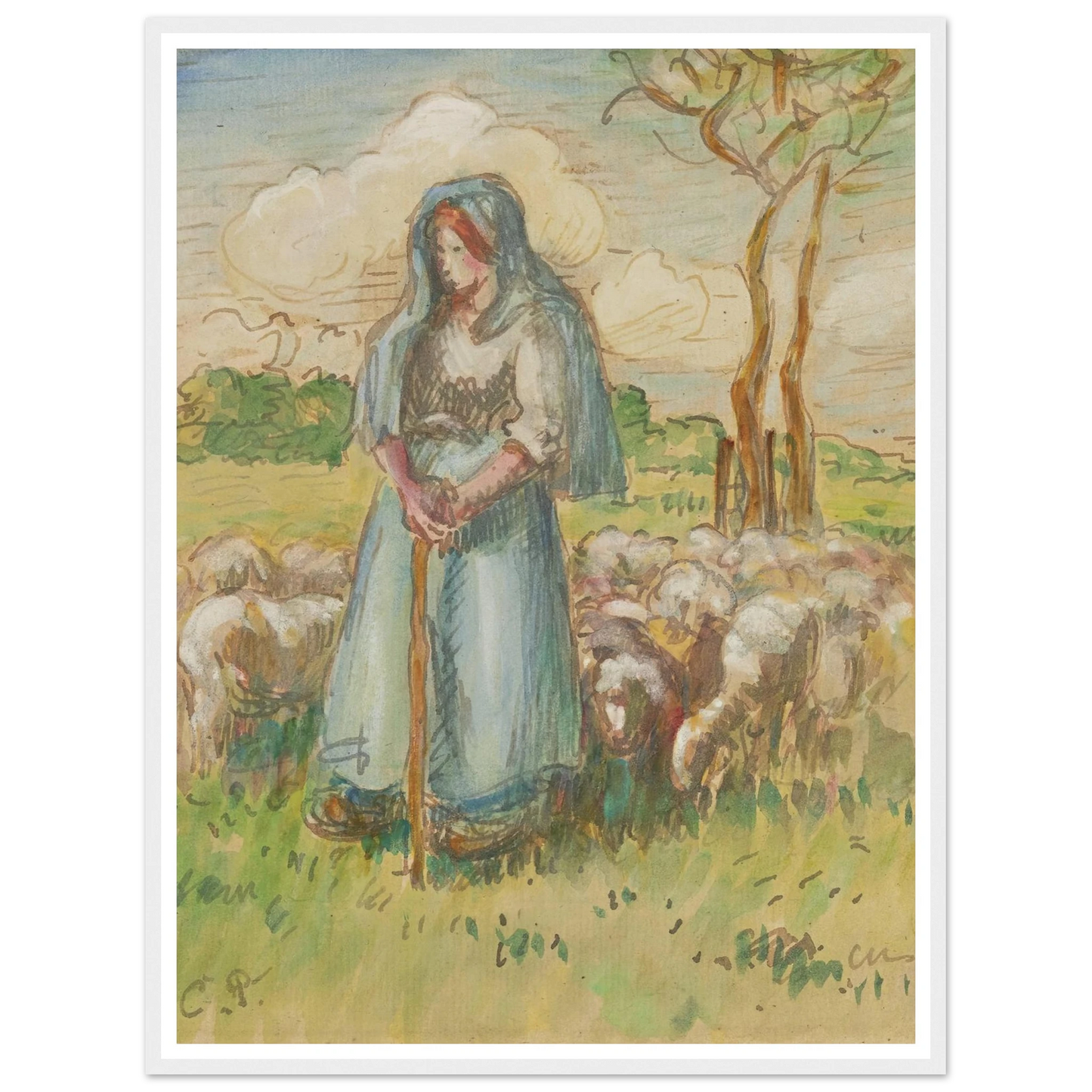 La Bergère Art Print | Camille Pissarro-Quipham Collections