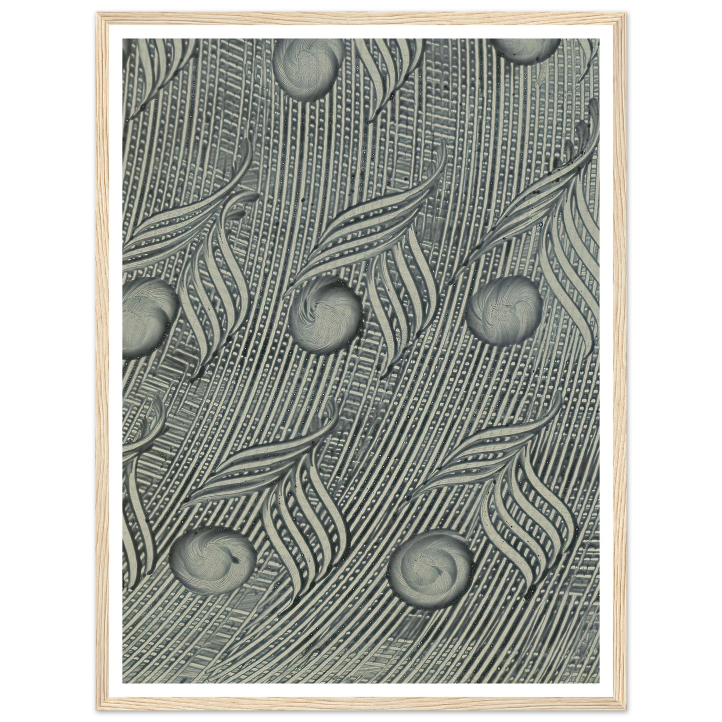 Kleisterpapier mit Verdrängungsdekor (Pfauenfedern) (1890) Art Print | Anker Kyster-Quipham Collections