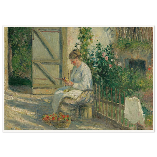 Julie Pissarro épluchant des légumes (1878) Art Print | Camille Pissarro-Quipham Collections