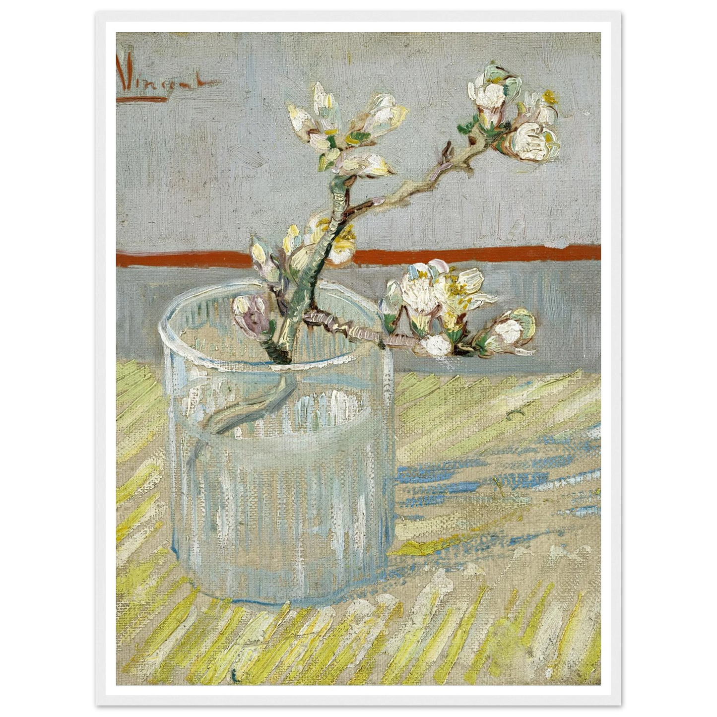 Sprig of flowering almond in a glass (1888) Art Print | Vincent van Gogh-Quipham Collections