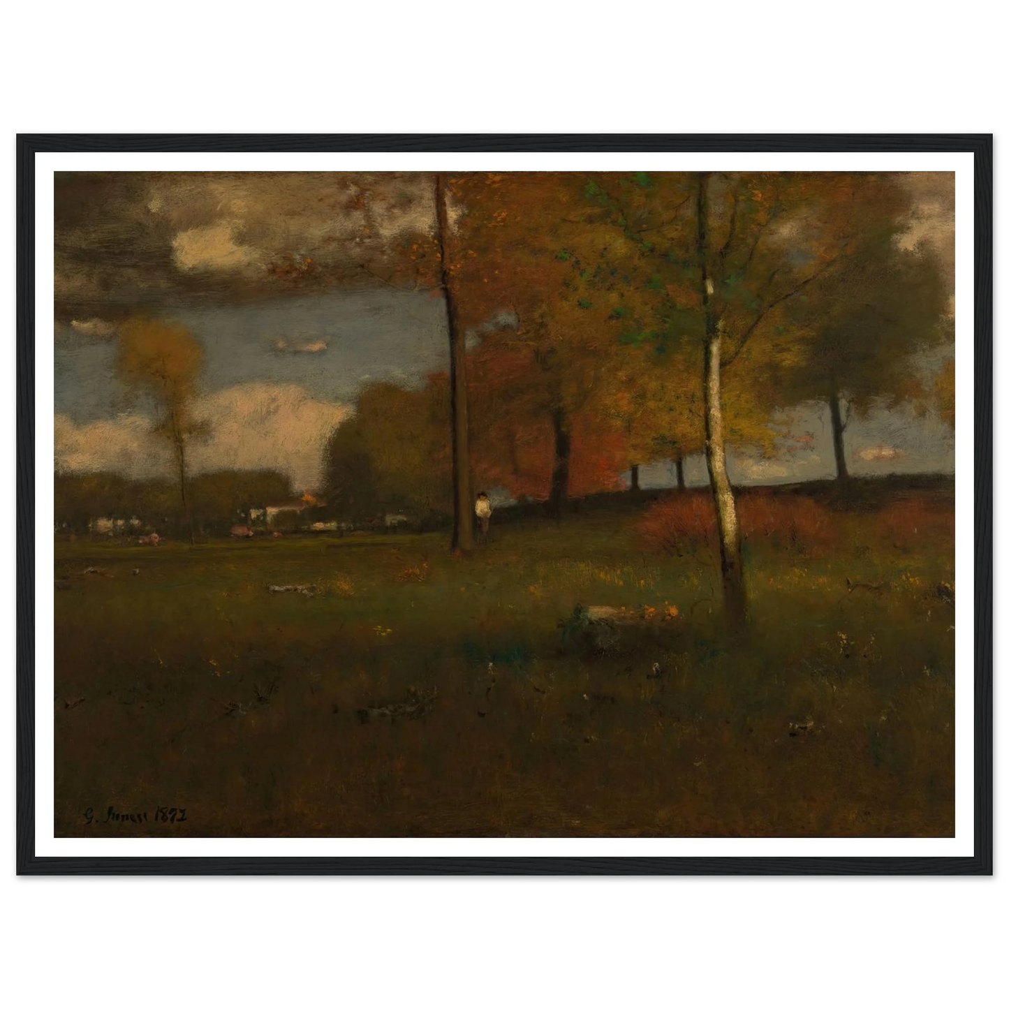 Near the Village, October (1892) Art Print | George Inness-Quipham Collections