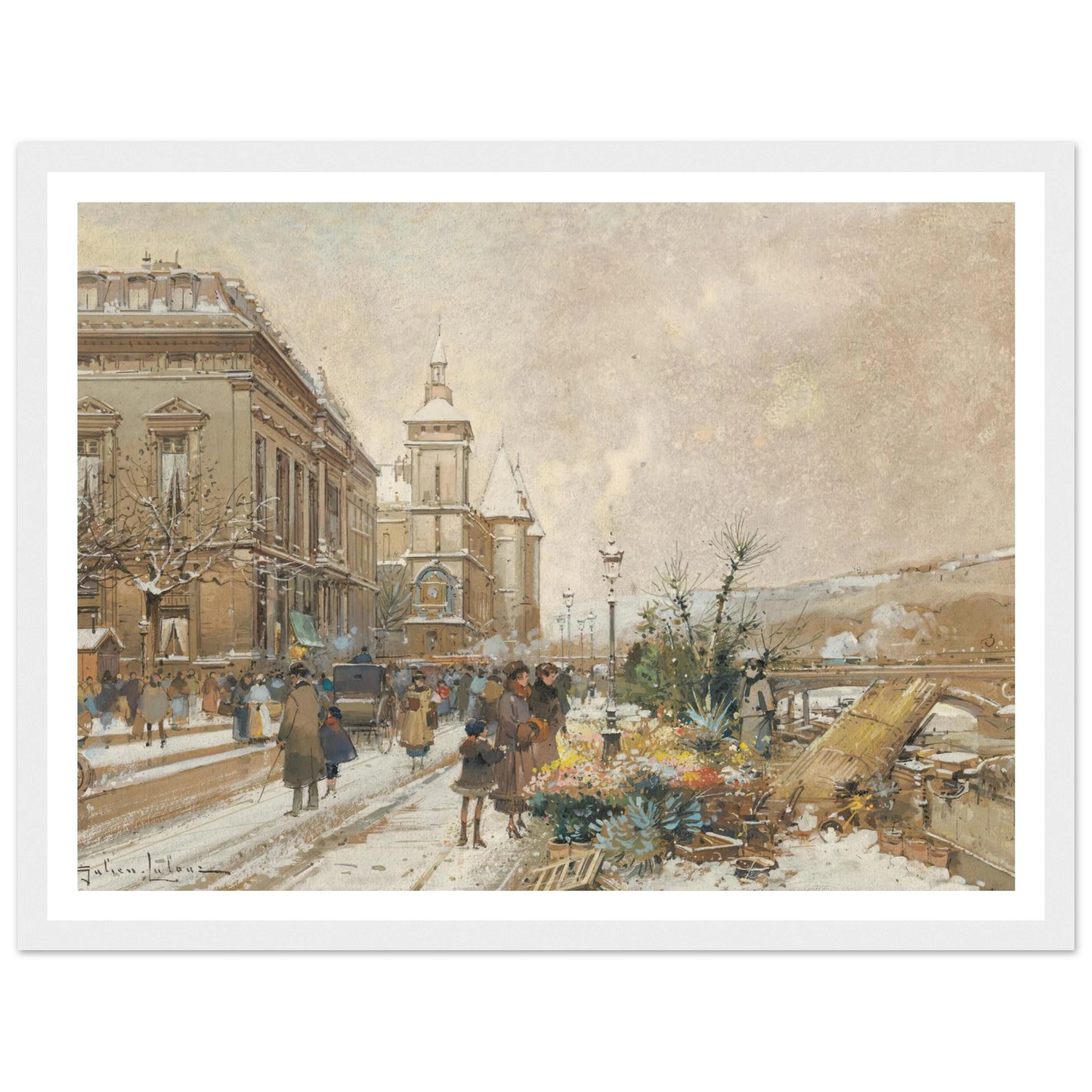 Le Marché aux fleurs Art Print | Eugene Galien Laloue-Quipham Collections