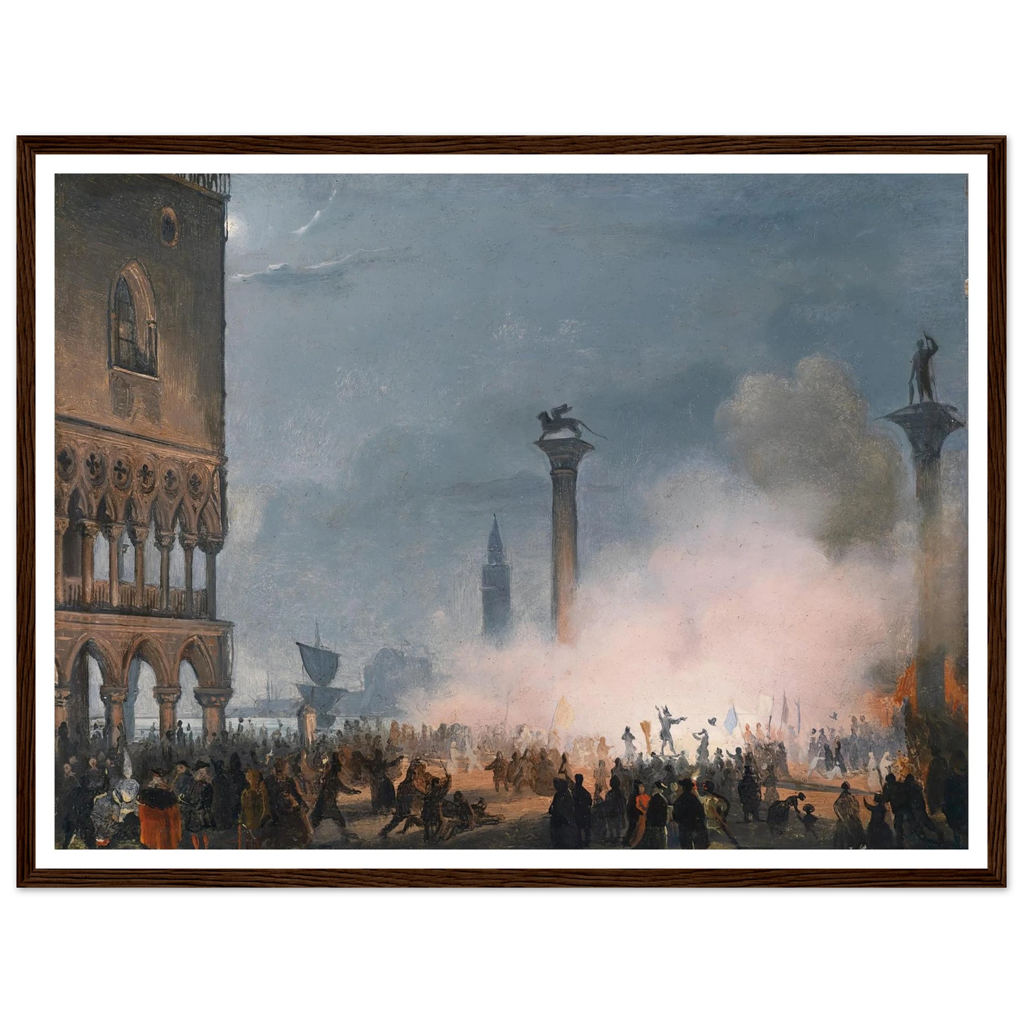 Venedi Piazzetta bei Nacht Art Print | Ippolito Caffi-Quipham Collections