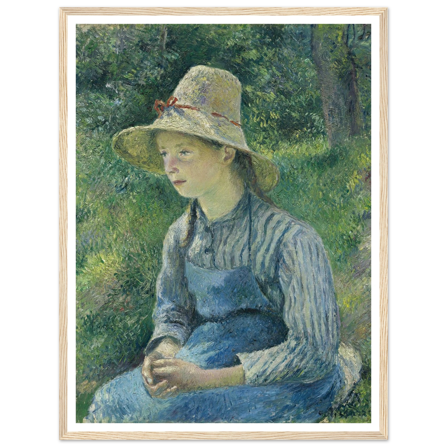 Peasant Girl with a Straw Hat (1881) Art Print | Camille Pissarro-Quipham Collections